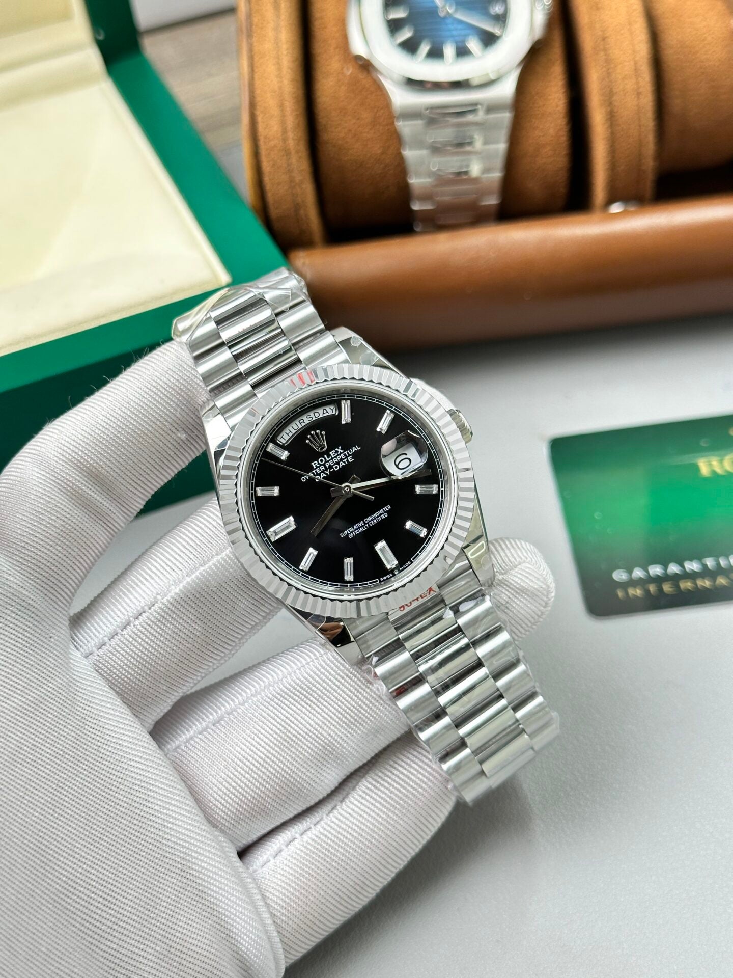 Rolex Day-Date 228236 Replica Wathc Weight 167gr Black Dial GM Factory 40mm