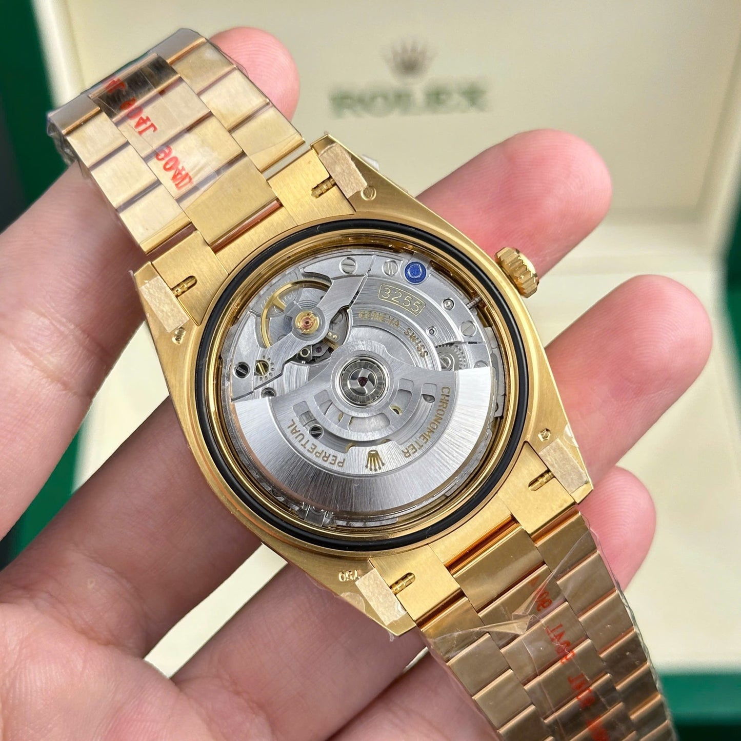 Rolex Day-Date 228238 Replica Watch Yellow Dial President Strap AR Factory 40mm