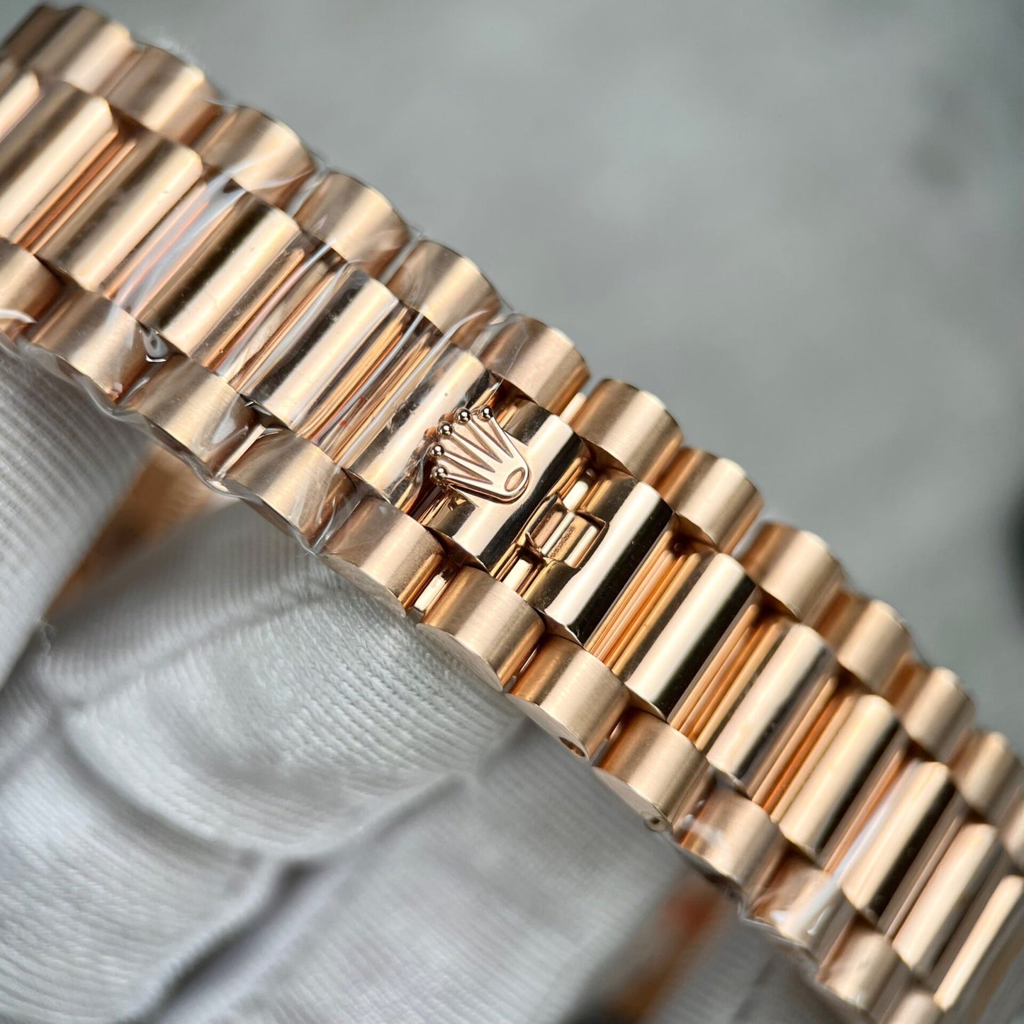Rolex Day-Date Gold Wrapped Replica Watch With Moissanite Ruby Red Diamond 40mm Clone