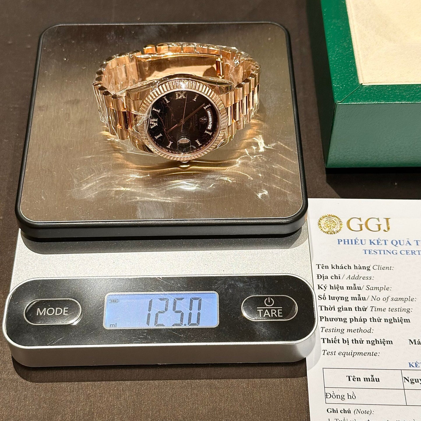 Rolex Day-Date Rose Gold Wrapped Lava Dial 40mm Clone