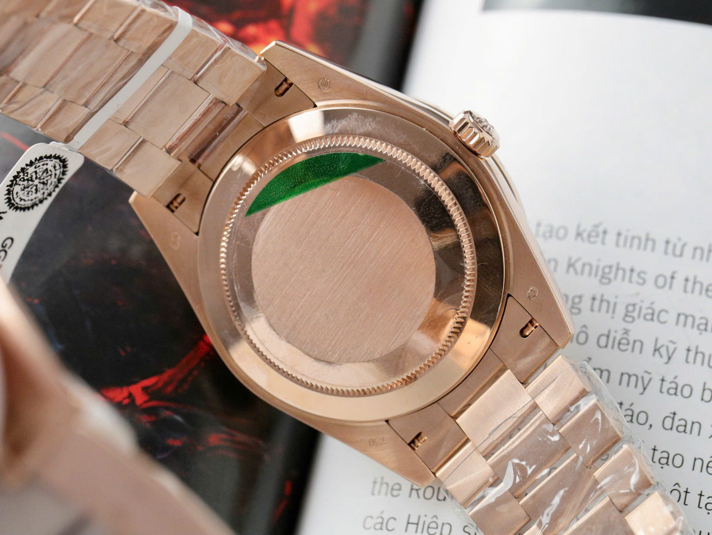 Rolex Day-Date Gold Wrapped + Moissanite Baguette Diamonds Replica Watch GMF 40mm Clone