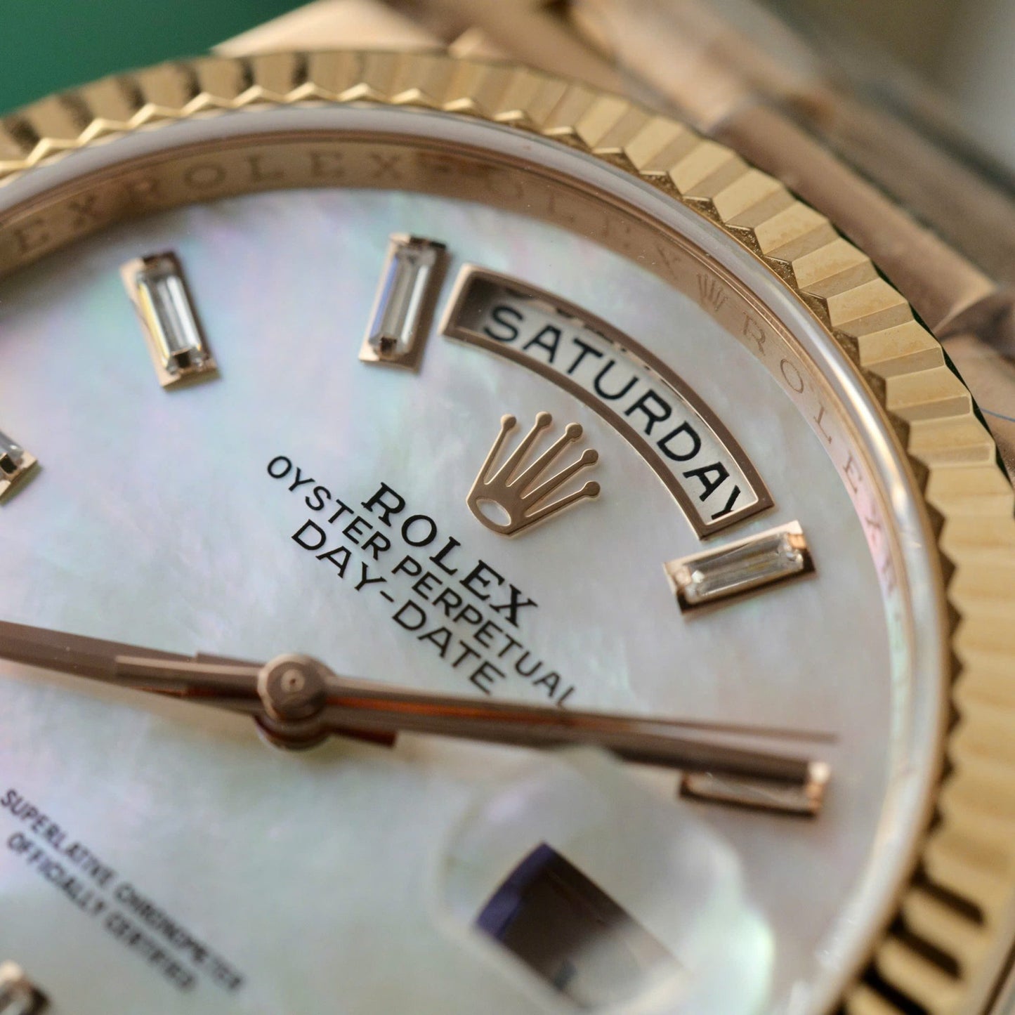 Rolex Day-Date 128235 Replica Watch Dial Diamonds Moissanite 36mm Clone