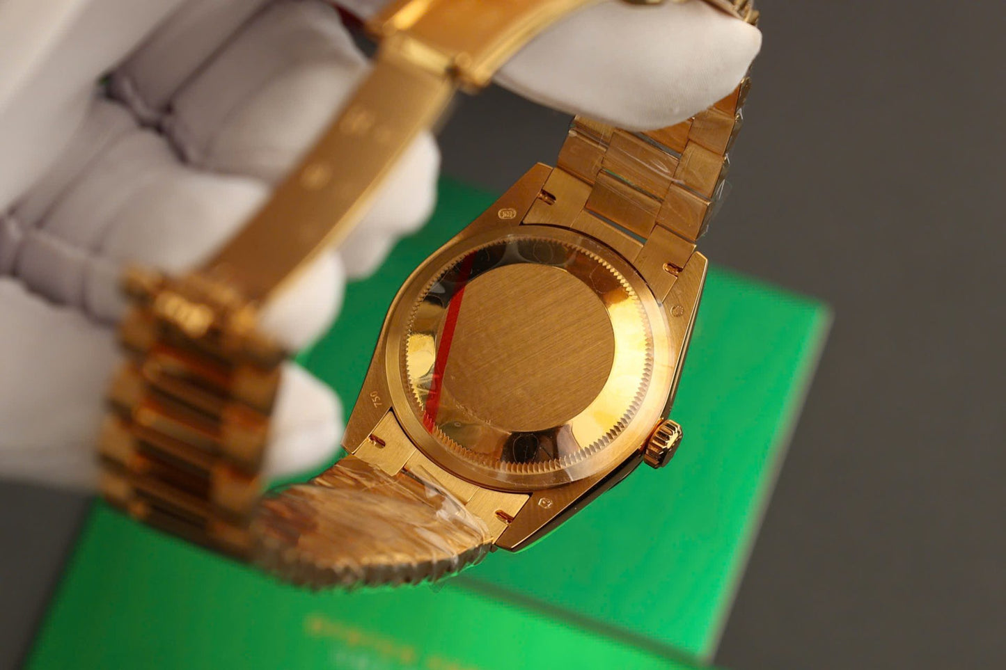 Rolex Day-Date Replica Watch Dial Mother Of Pearl Custom Gold Wrapped 36mm Clone