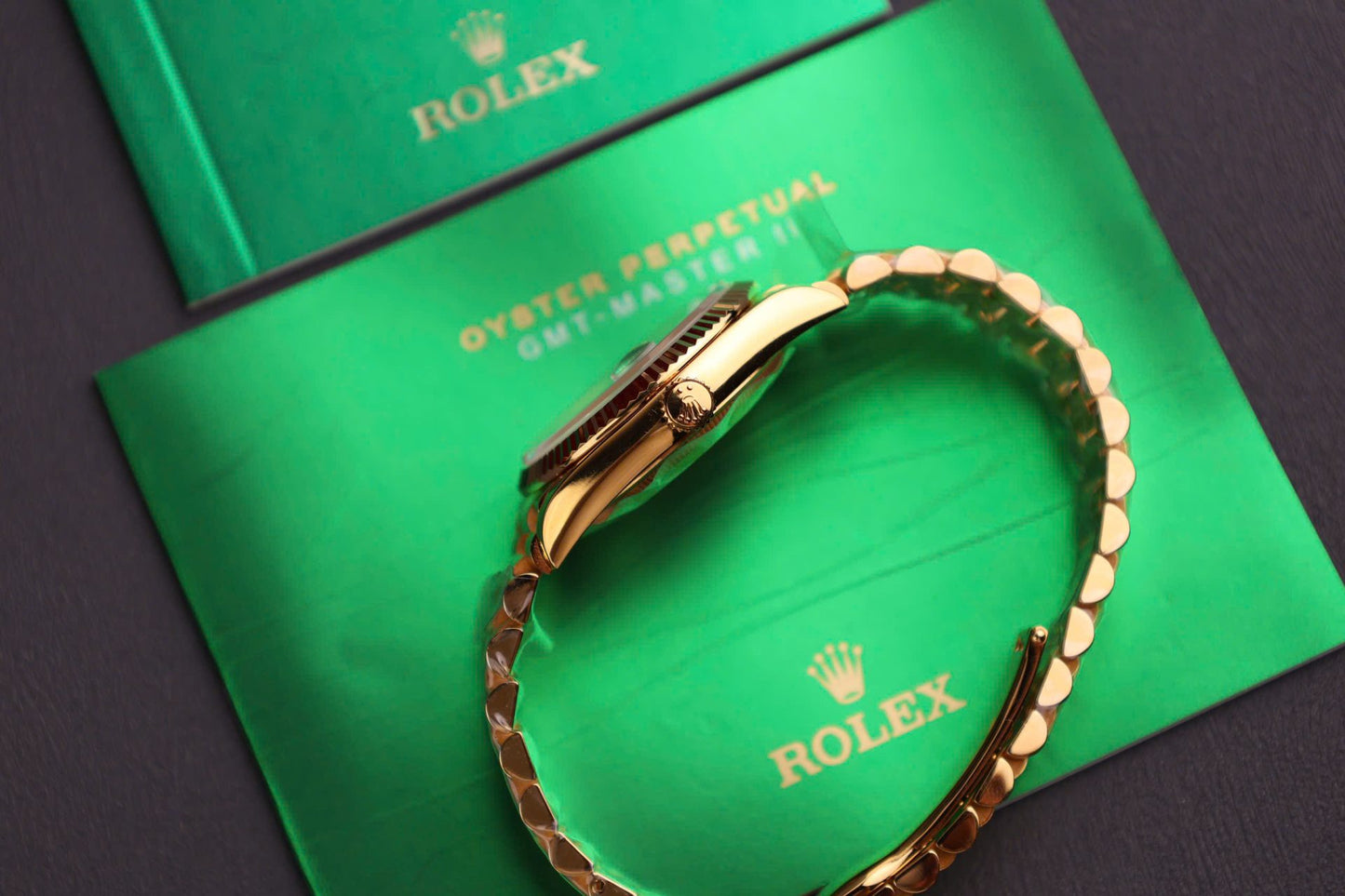 Rolex Day-Date Replica Watch Dial Mother Of Pearl Custom Gold Wrapped 36mm Clone