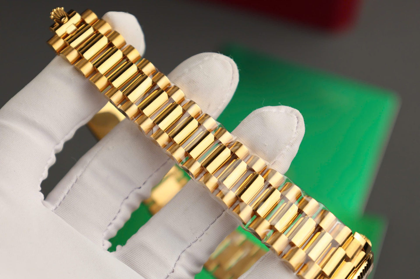 Rolex Day-Date Replica Watch Dial Mother Of Pearl Custom Gold Wrapped 36mm Clone