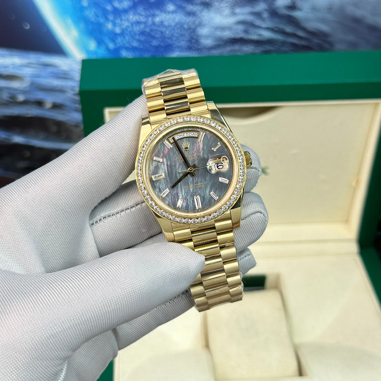 Rolex Day-Date Mother-Of-Pearl Dial With Diamonds BP Factory 40mm