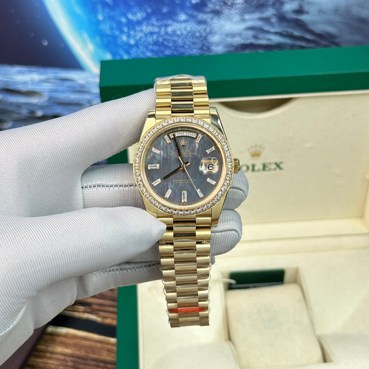 Rolex Day-Date Mother-Of-Pearl Dial With Diamonds BP Factory 40mm