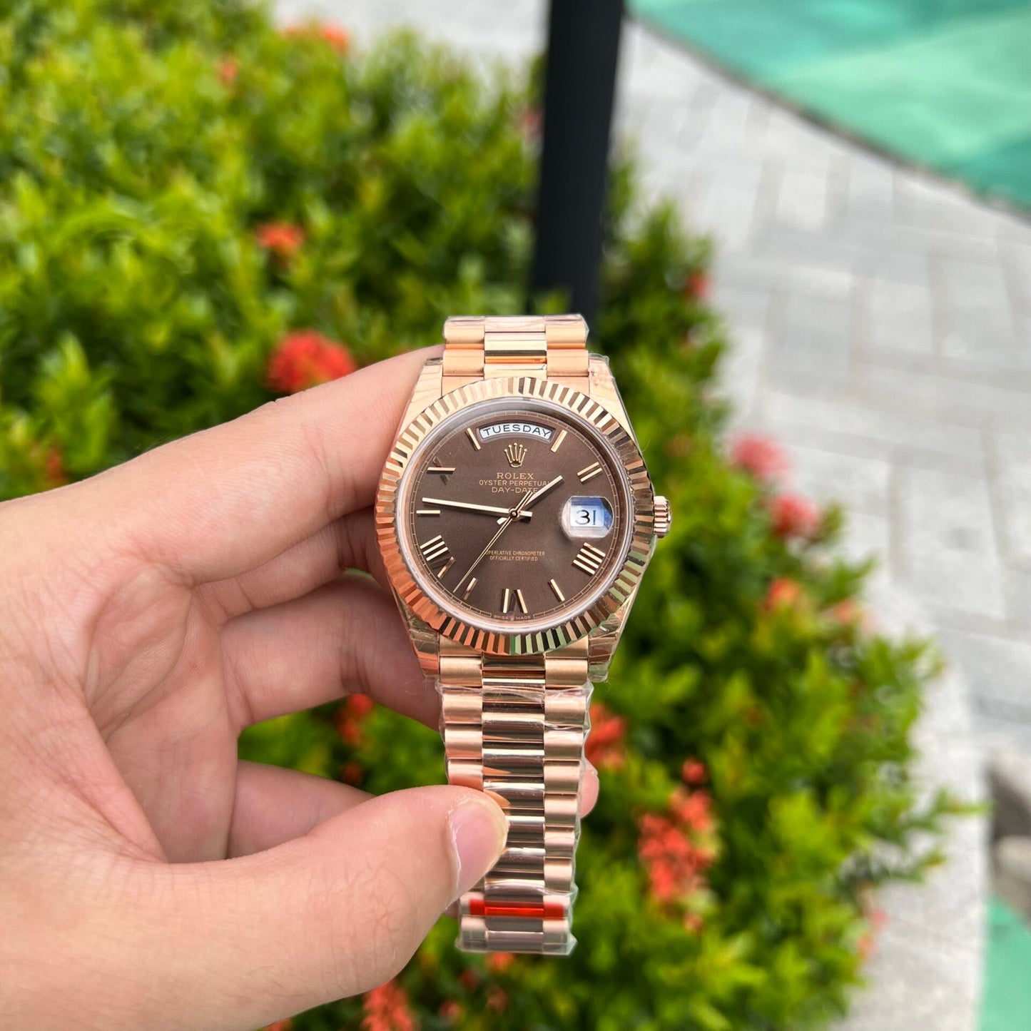 Rolex Day-Date Replica Watch Chocolate Dial EW Factory 40mm