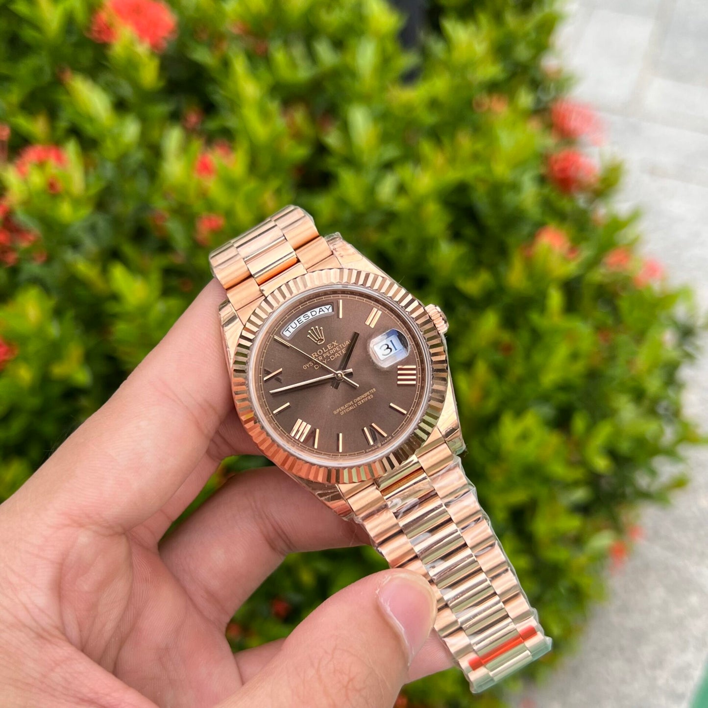 Rolex Day-Date Replica Watch Chocolate Dial EW Factory 40mm