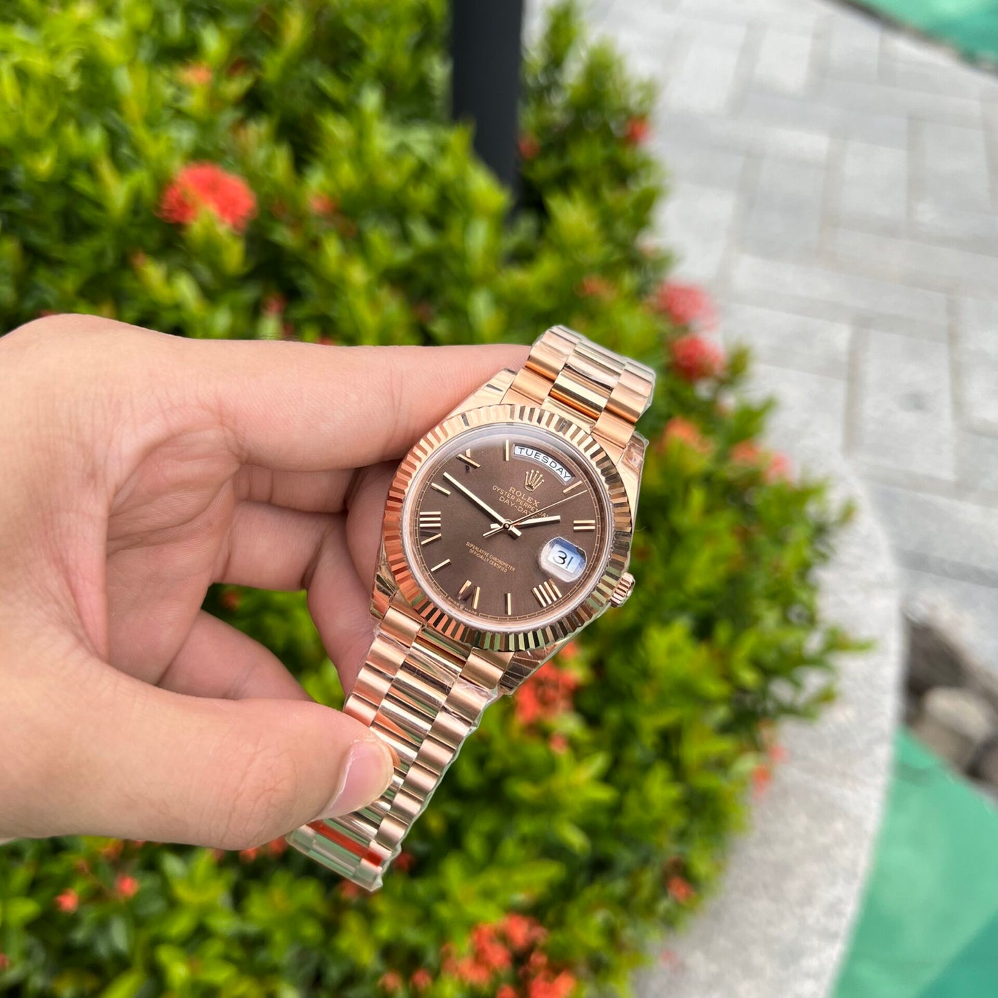 Rolex Day-Date Replica Watch Chocolate Dial EW Factory 40mm