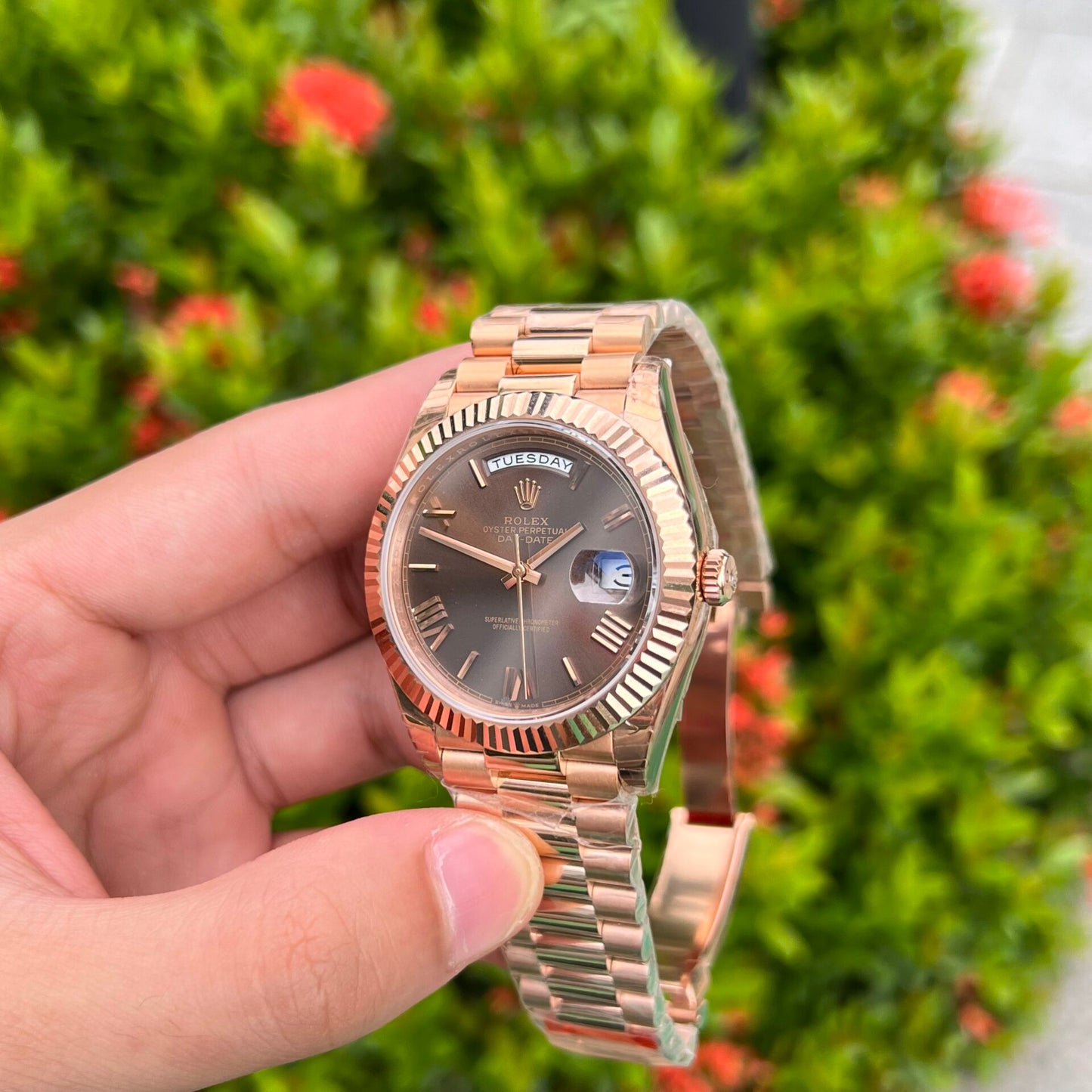 Rolex Day-Date Replica Watch Chocolate Dial EW Factory 40mm