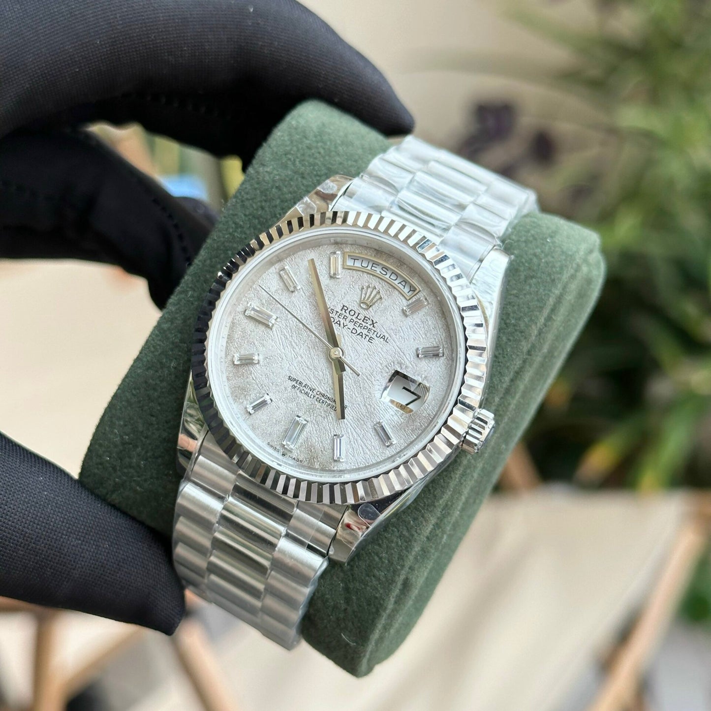 Rolex Replica Watch Day-Date Meteorite Dial President Strap GM Factory 40mm