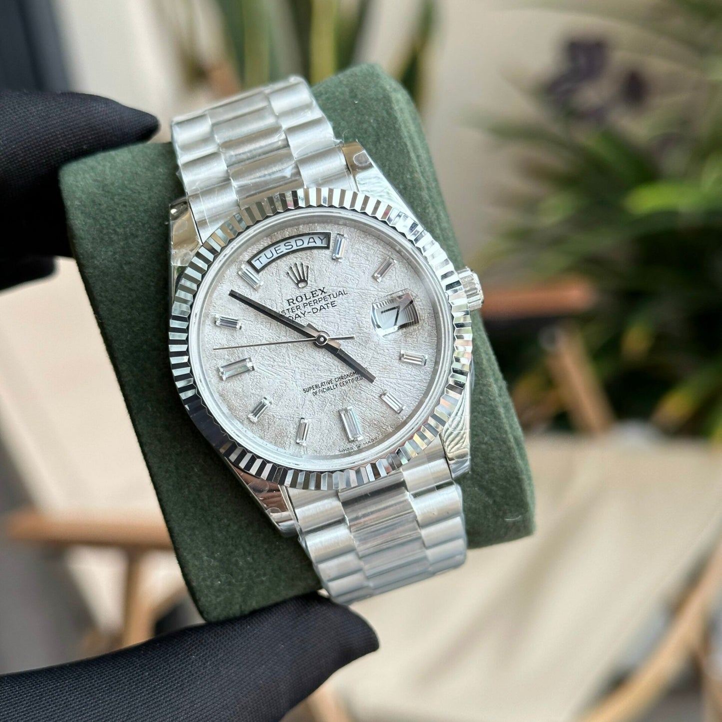 Rolex Replica Watch Day-Date Meteorite Dial President Strap GM Factory 40mm
