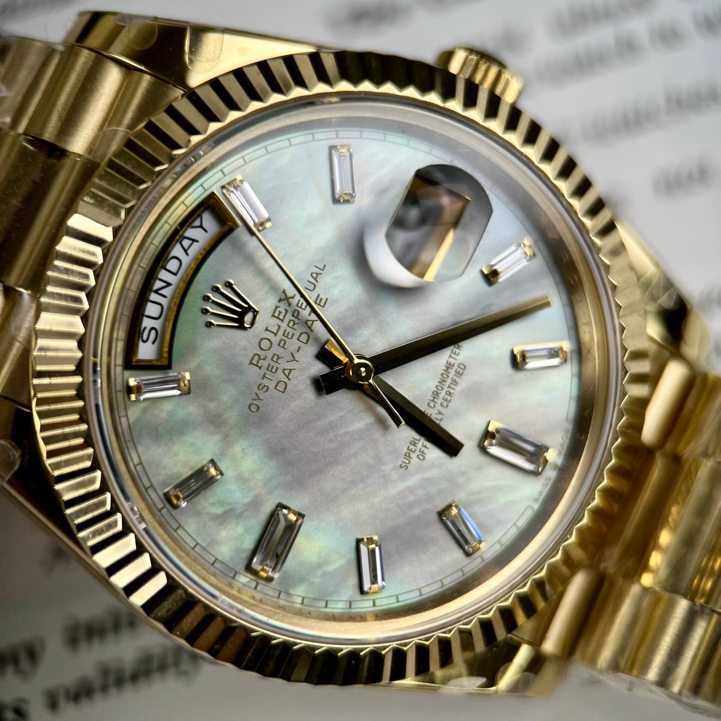 Rolex Day-Date Clone Watch Mother Of Pearl Dial TW Factory 40mm