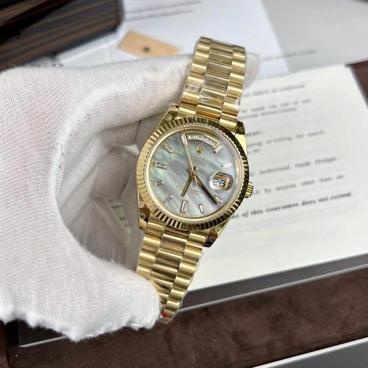 Rolex Day-Date Clone Watch Mother Of Pearl Dial TW Factory 40mm