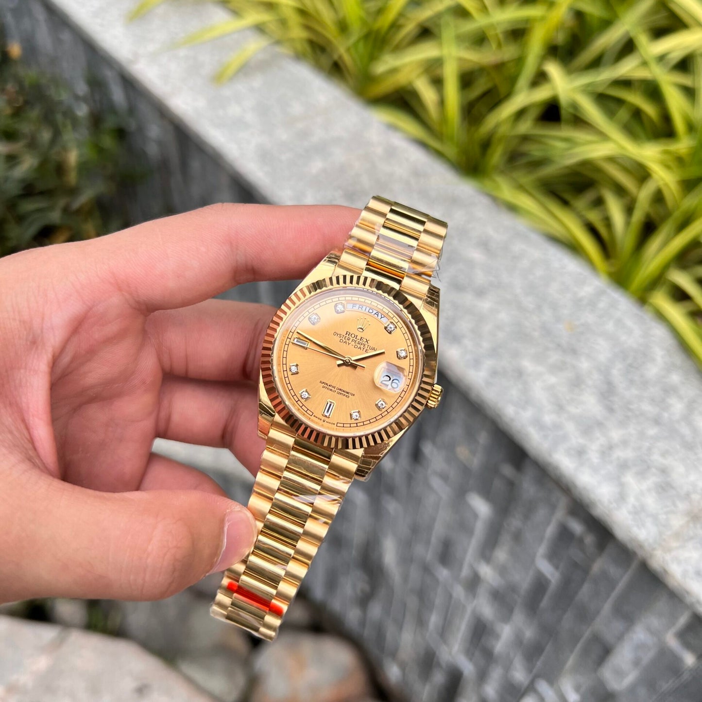 Rolex Day-Date Replica Champagne Dial Jubilee Strap EW Factory 40mm