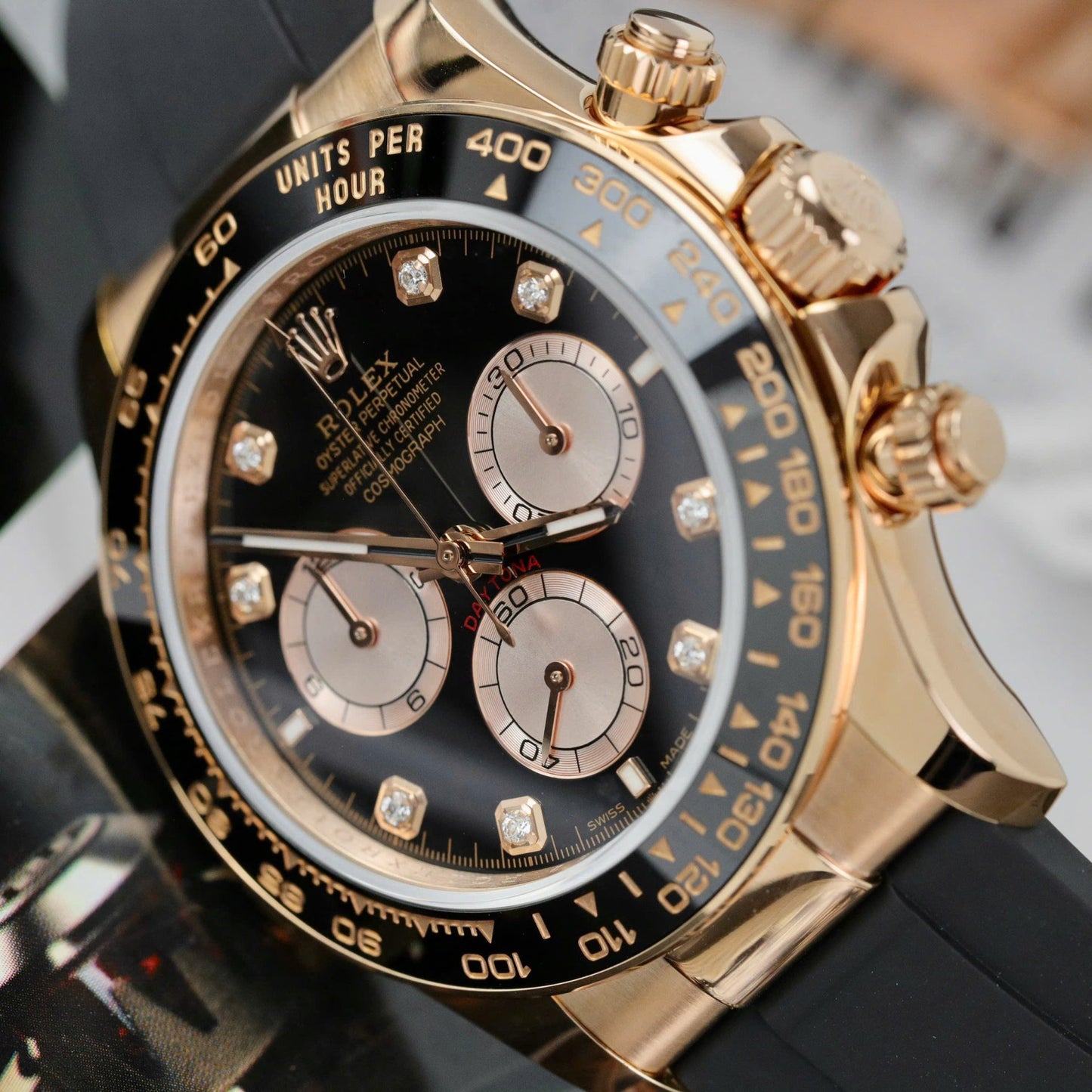 Rolex Daytona 126515 Dial Black Replica Watch Custom Gold Wrapped 40mm