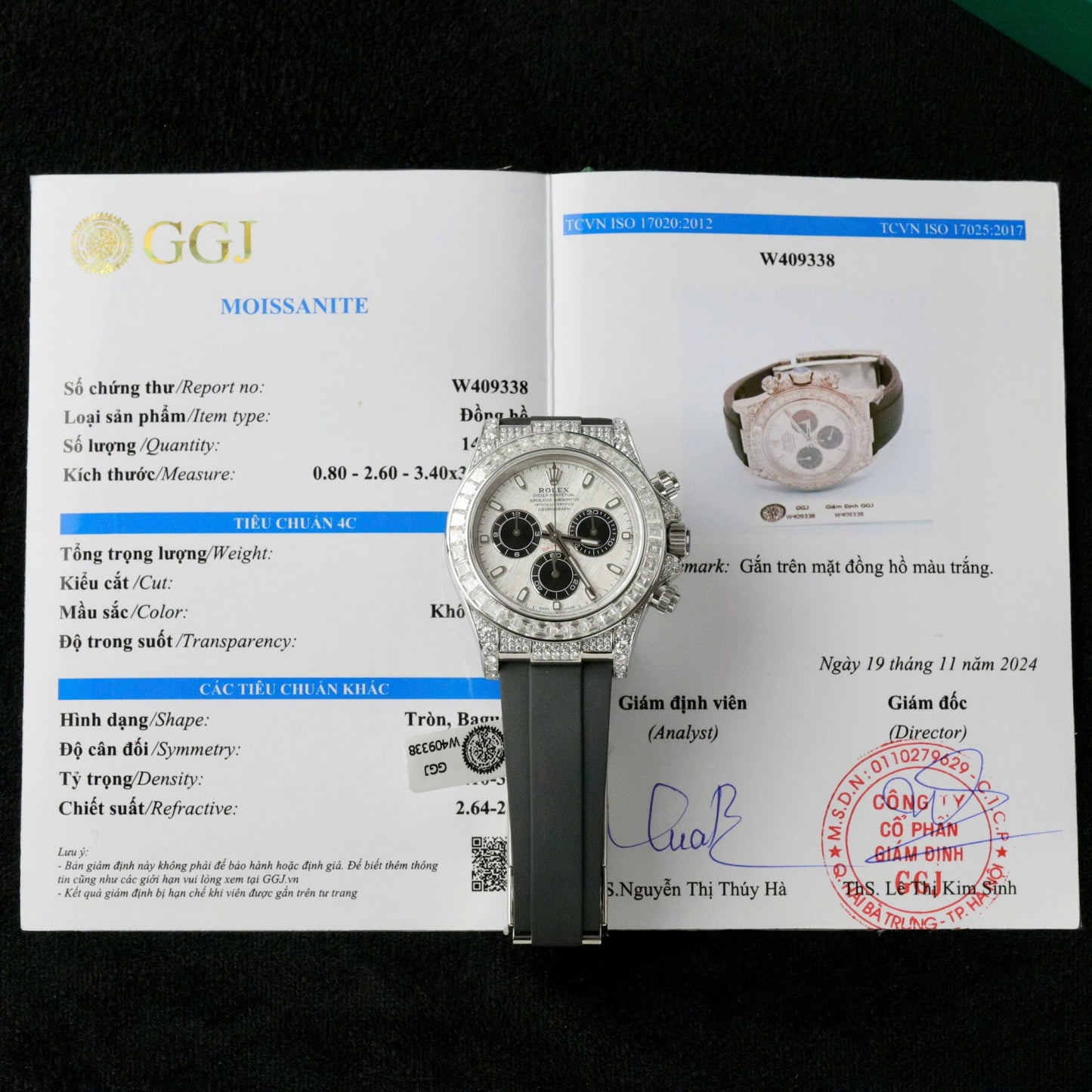 Rolex Daytona Replica Watch Dial Meteorite Custom Diamonds Moissanite Baguette 40mm Clone