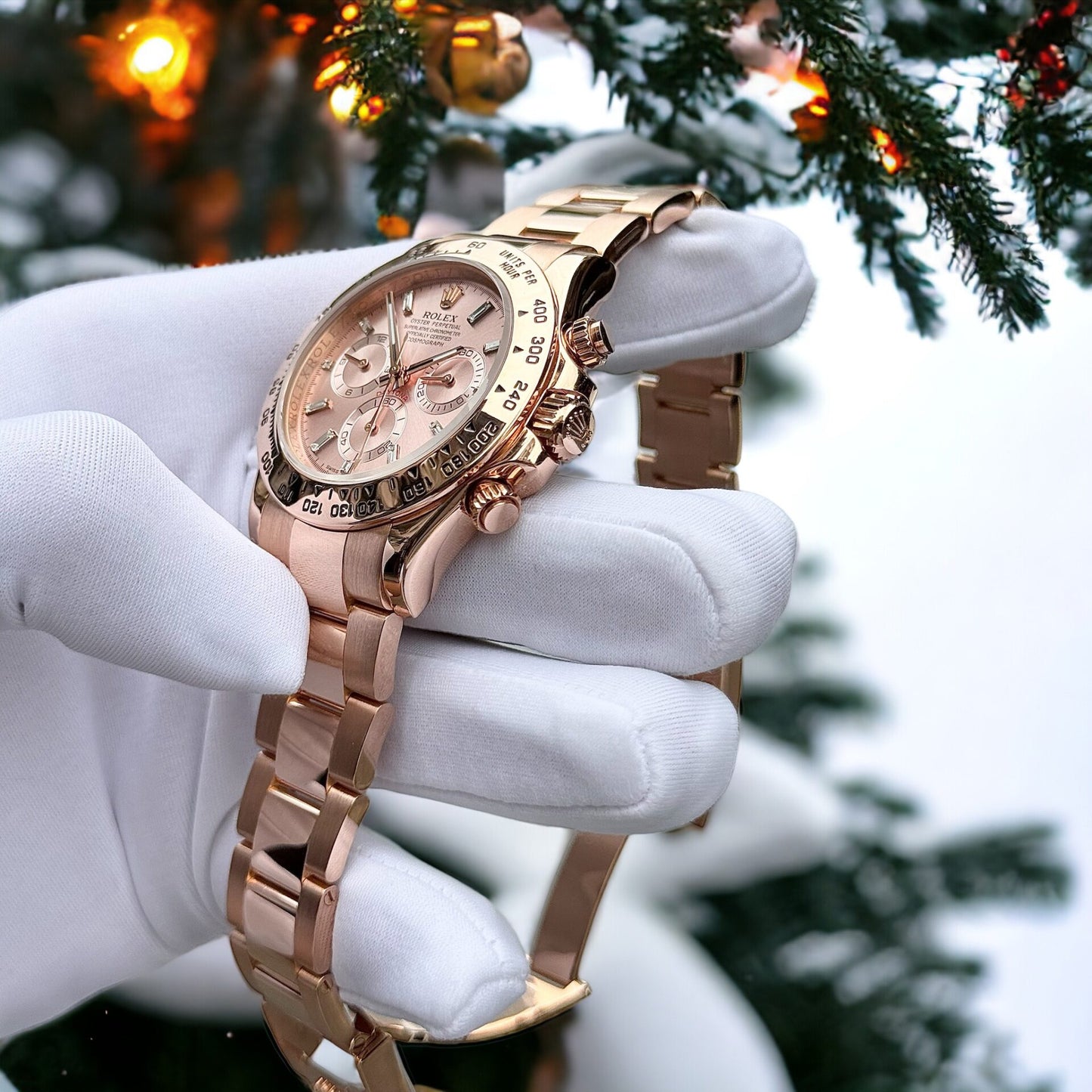 Rolex Daytona 18K Solid Rose Gold Replica Watch Noob Factory 40mm