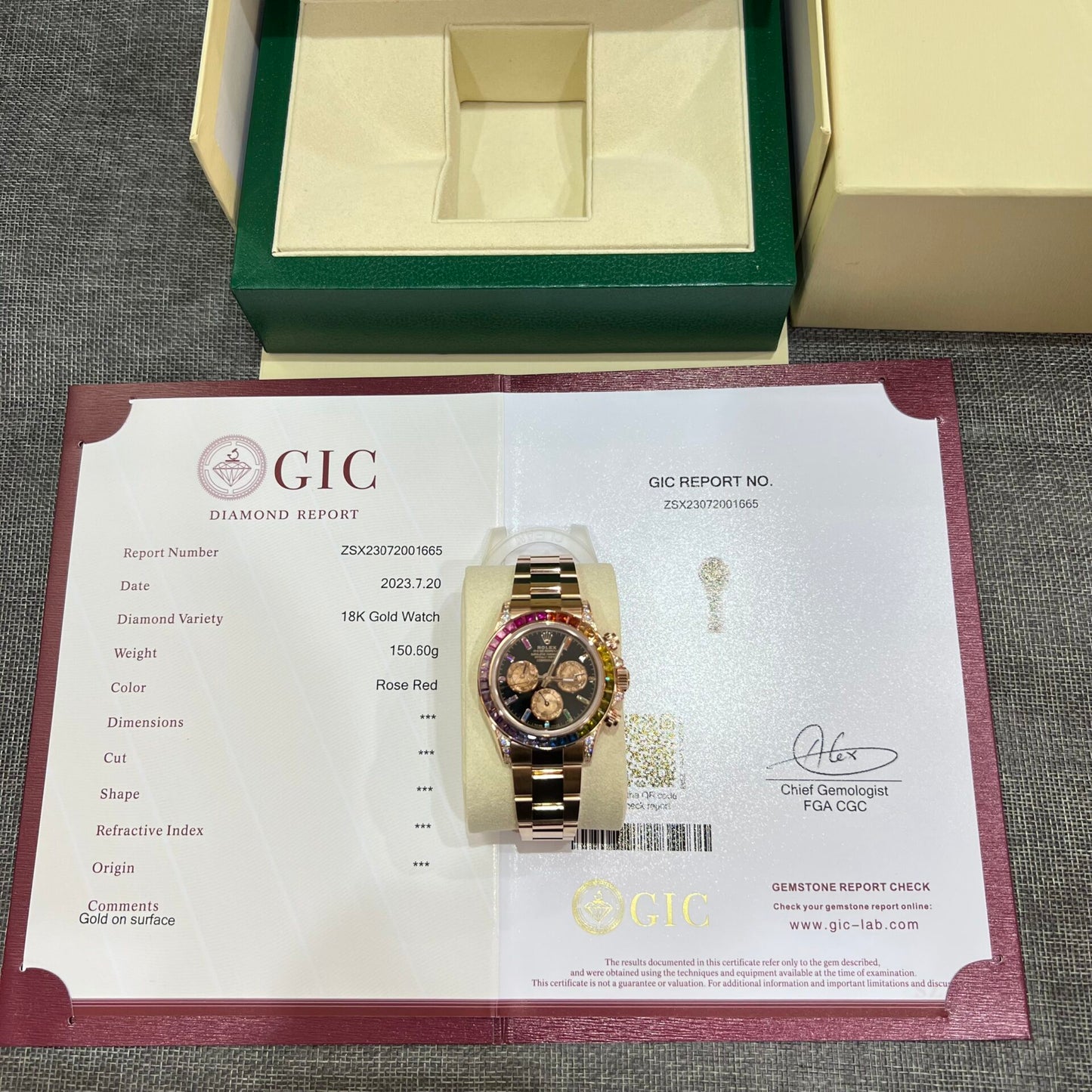 Rolex Daytona Rainbow Replica Watch Gold Wrapped Moissanite TW Factory 40mm