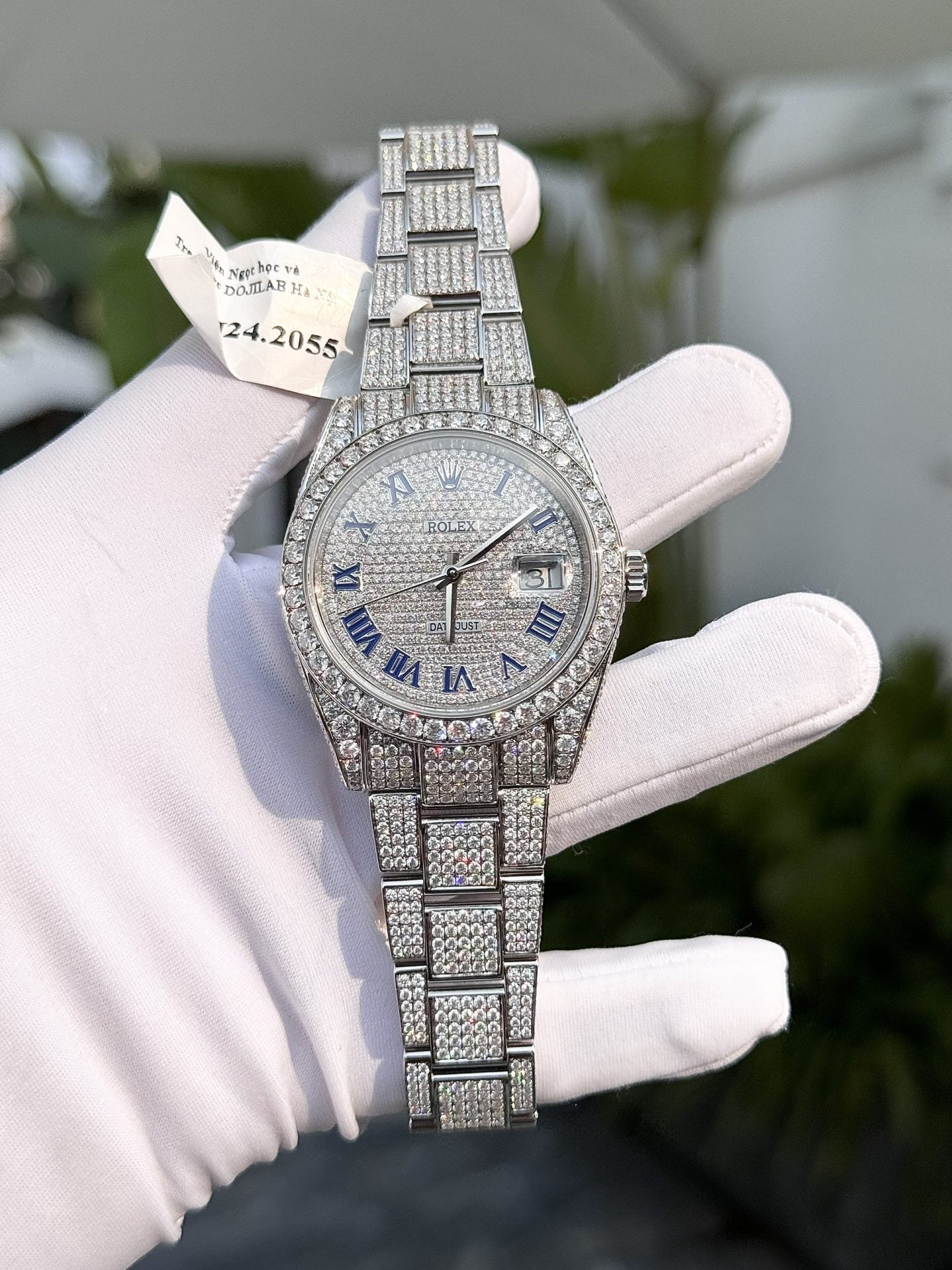 Rolex Best Replica Watch DateJust 41mm Full Moissanite Diamonds Custom Clone
