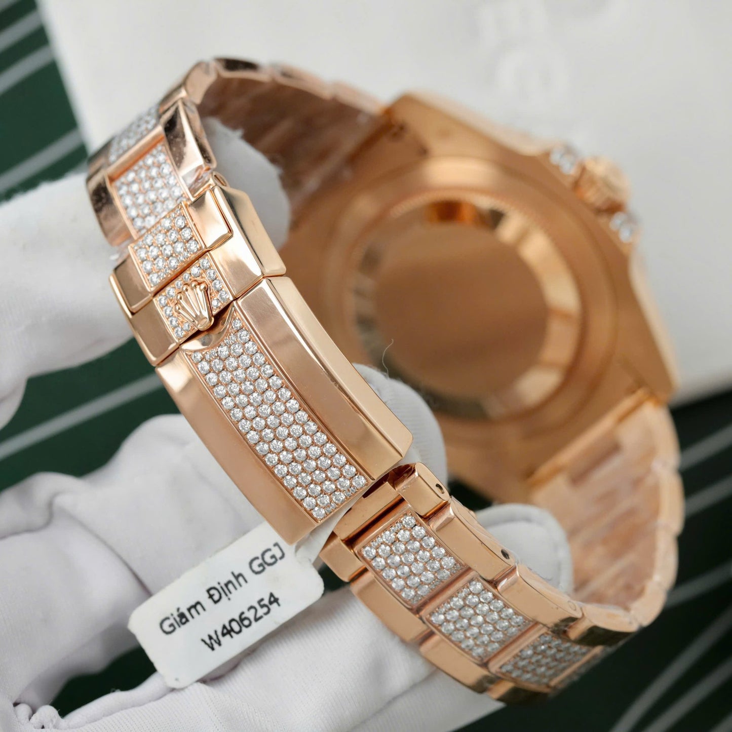 Rolex GMT-Master II 126755 SARU-DIAO Gold Wrapped Moissanite Sapphire Replica Watch 40mm Clone