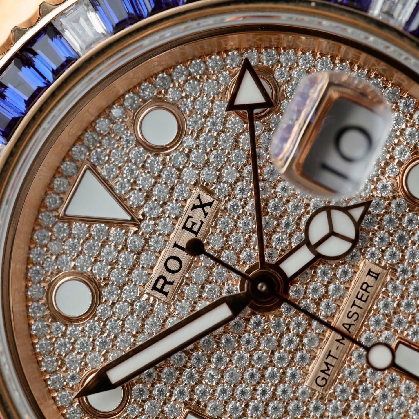 Rolex GMT-Master II 126755 SARU-DIAO Gold Wrapped Moissanite Sapphire Replica Watch 40mm Clone