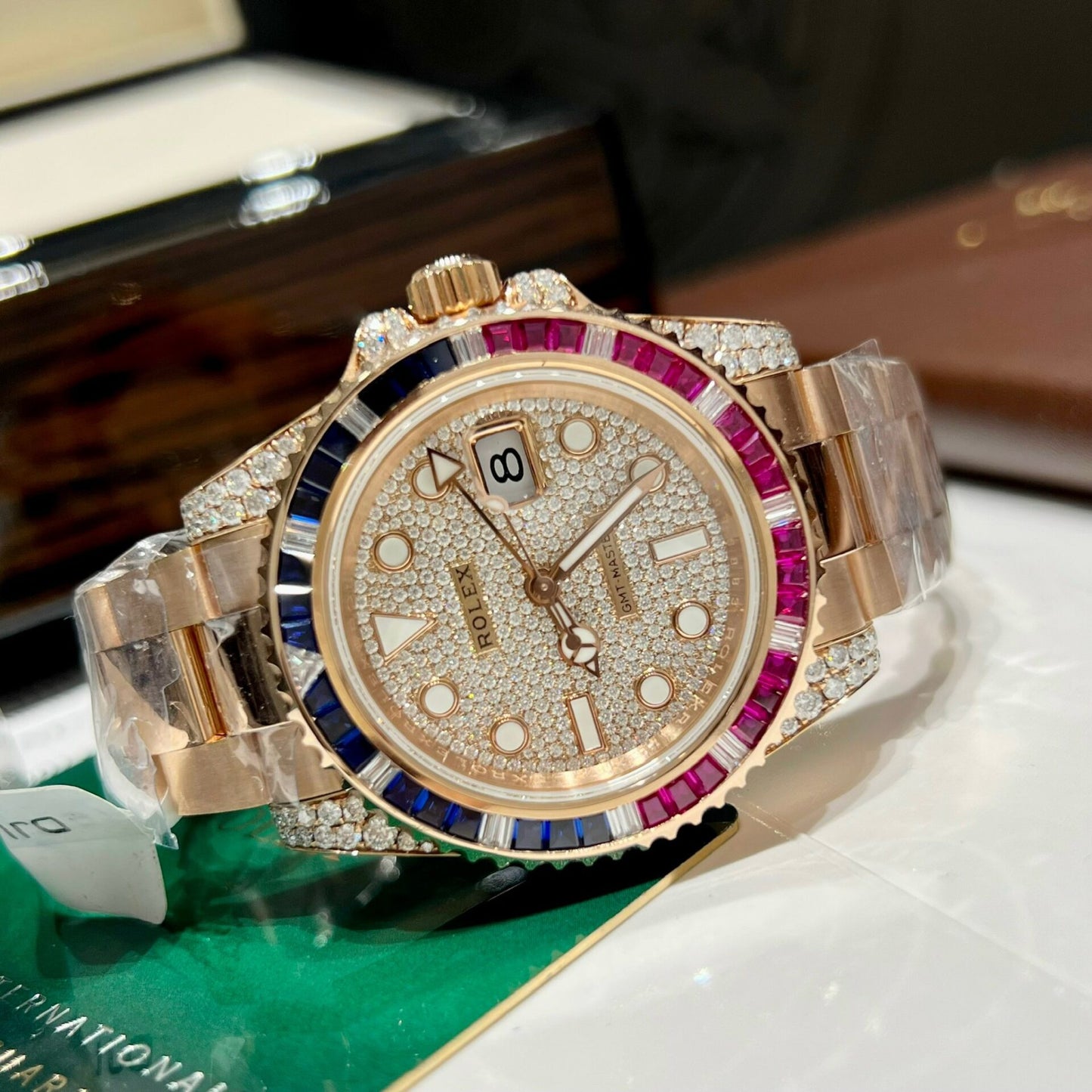 Rolex GMT-Master II 126755 SARU Replica Watch Gold Wrapped Sapphire 41mm Clone