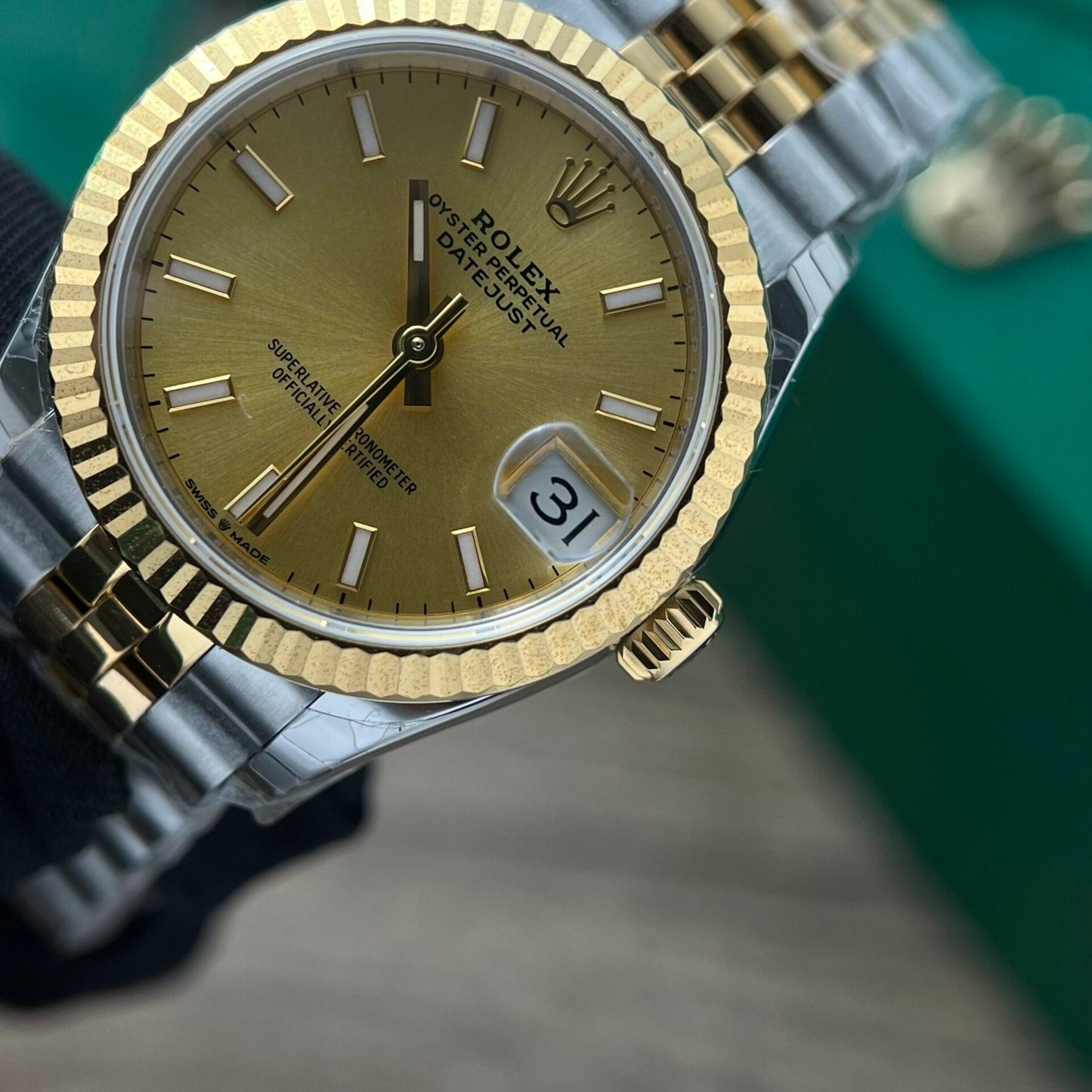 Rolex DateJust Watch Yellow Dial Jubilee Strap 31mm Clone