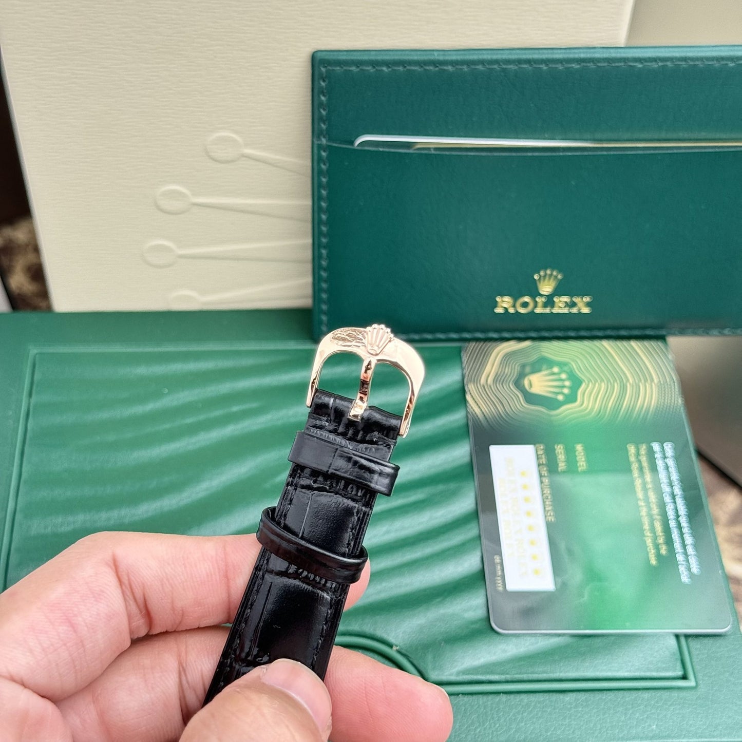 Rolex Cellini 50525 Replica White Dial Leather Strap 39mm Clone