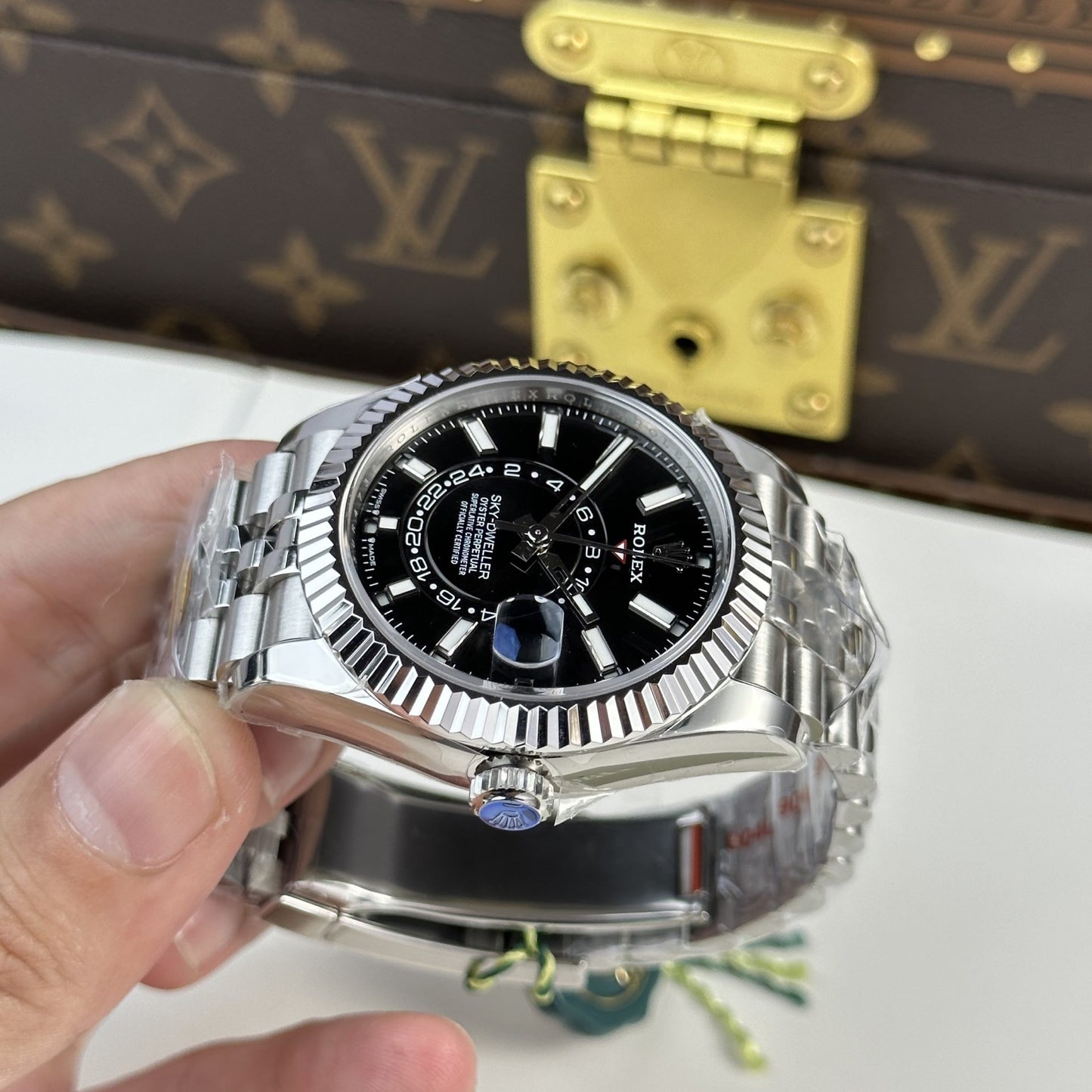 Rolex Sky Dweller 326934 Dial Black Strap Jubilee 42mm Clone