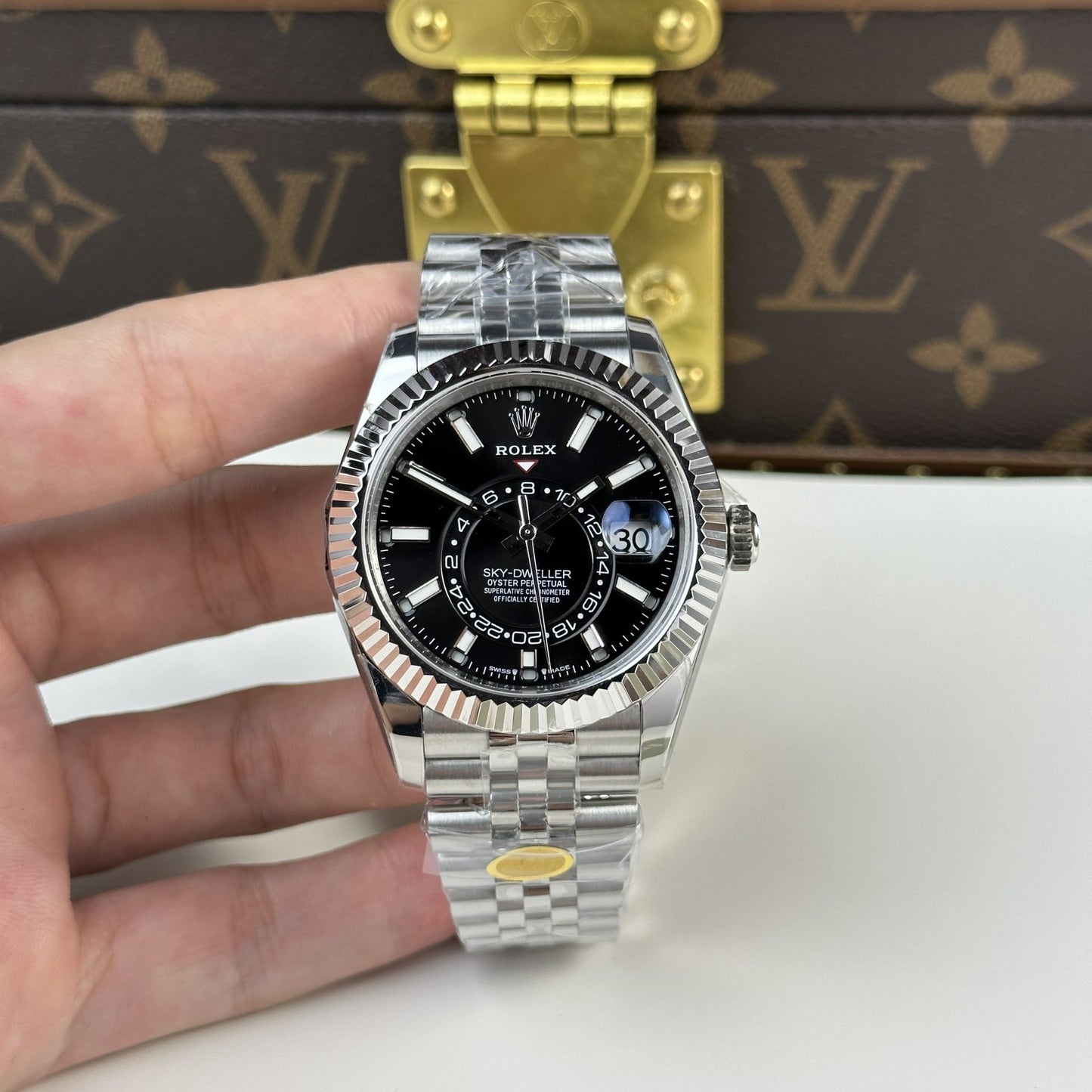 Rolex Sky Dweller 326934 Dial Black Strap Jubilee 42mm Clone