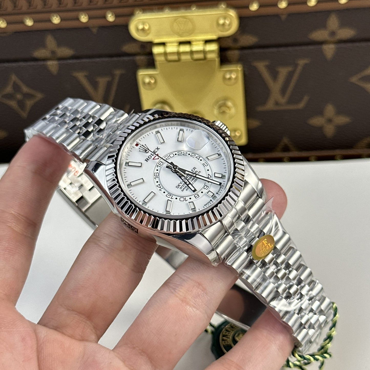 Rolex Sky Dweller 326934 Dial White Strap Jubilee 42mm Clone