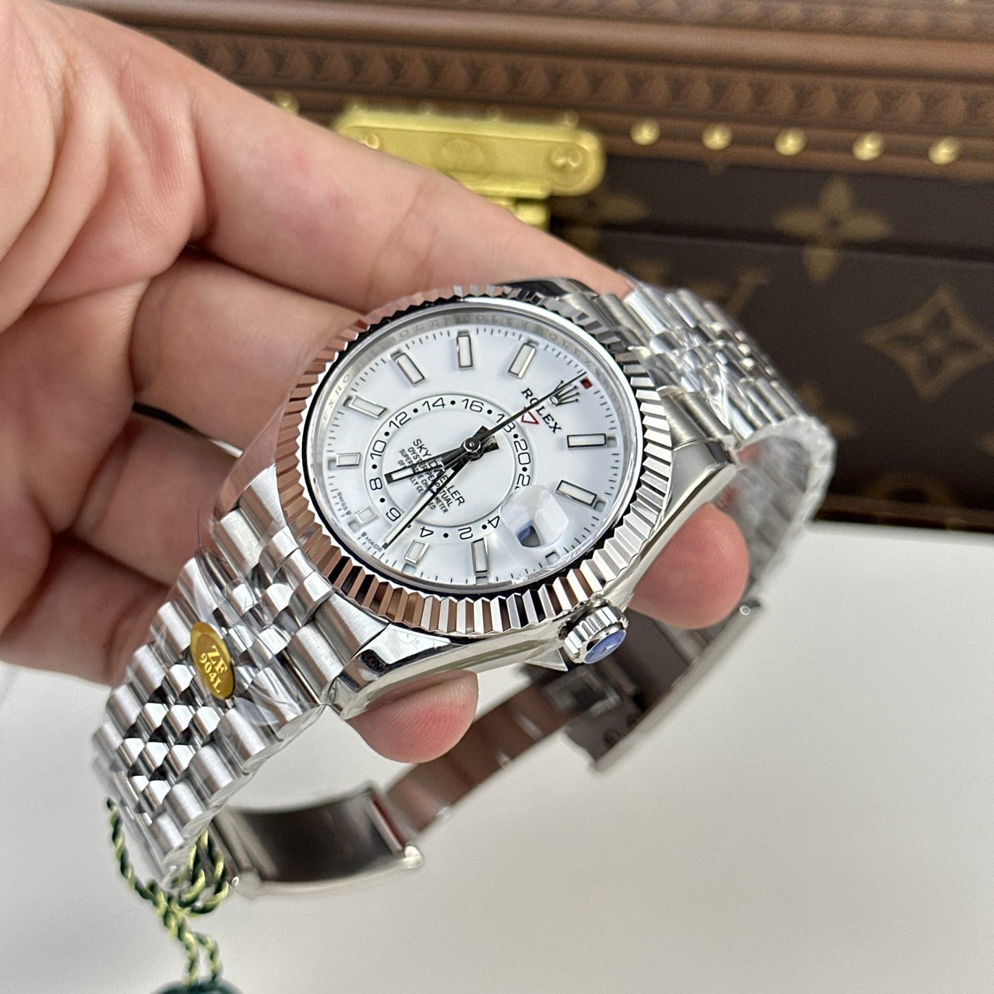 Rolex Sky Dweller 326934 Dial White Strap Jubilee 42mm Clone