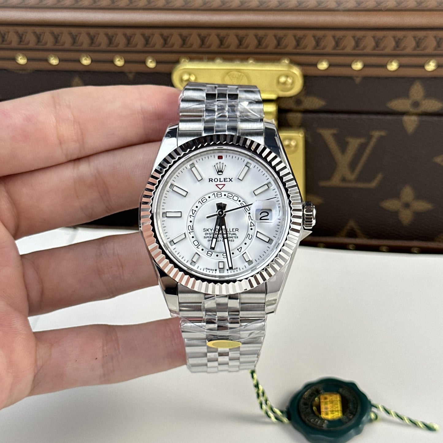 Rolex Sky Dweller 326934 Dial White Strap Jubilee 42mm Clone