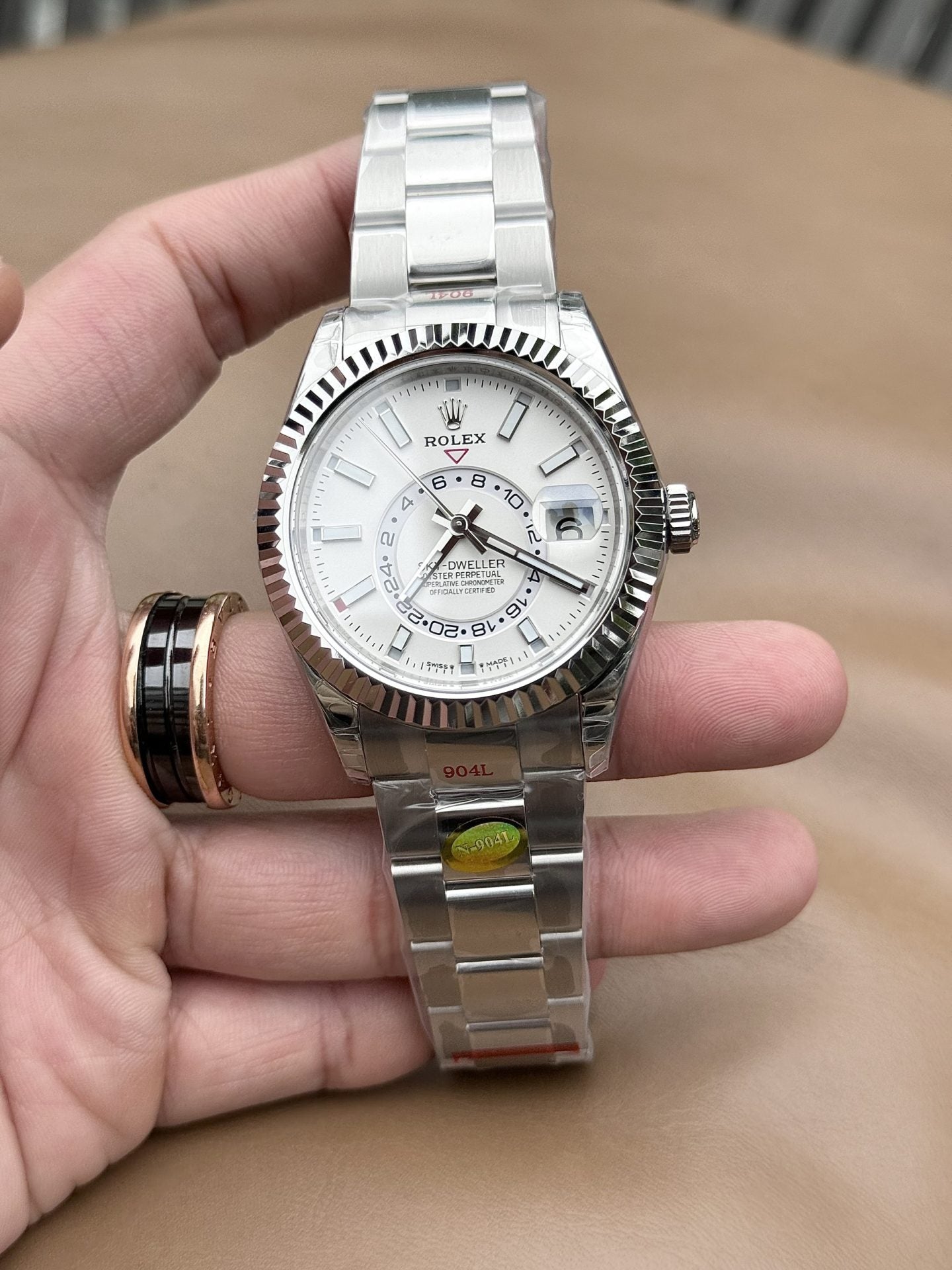 Rolex Sky Dweller 326934 White Dial Metal Wire 42mm Clone