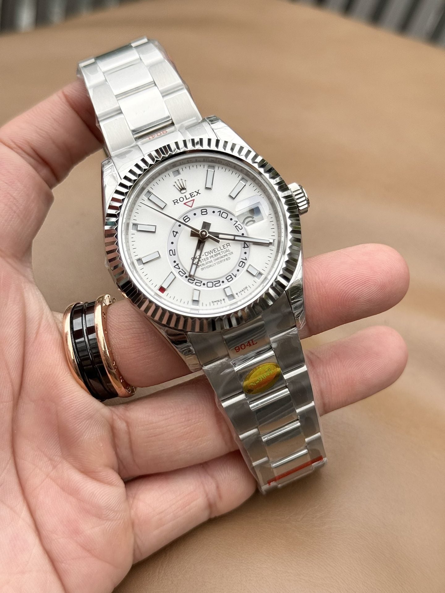 Rolex Sky Dweller 326934 White Dial Metal Wire 42mm Clone