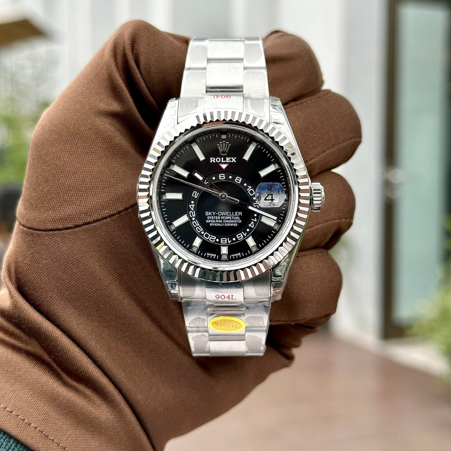 Rolex Sky-Dweller Replica Watch Black Dial Silver N Factory 41mm Watch