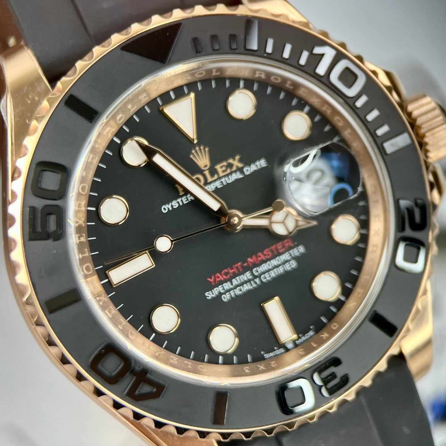 Rolex Yacht-Master 116655 Replica Watch Rose Gold Clean Factory 40mm