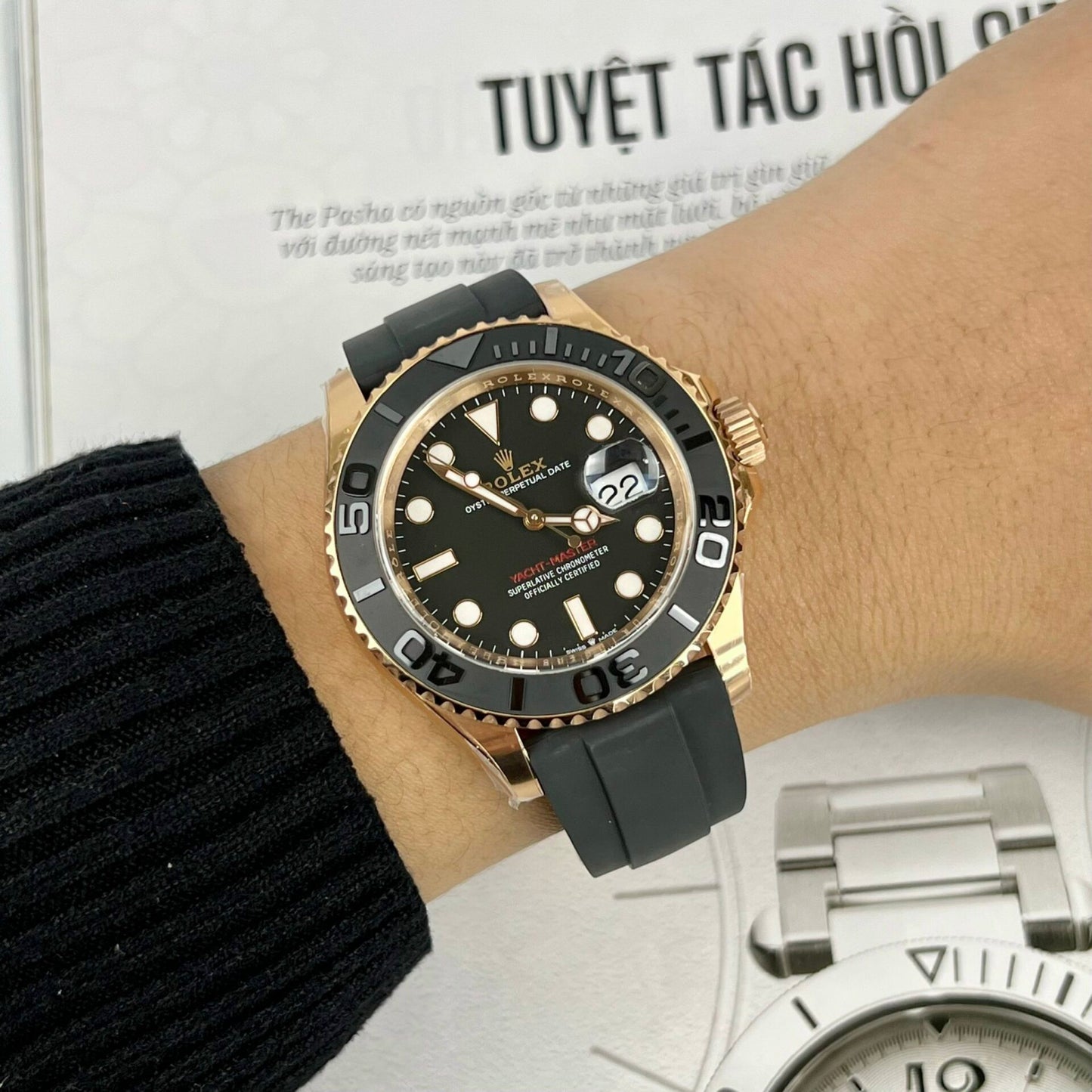 Rolex Yacht-Master 116655 Replica Watch Rose Gold Clean Factory 40mm