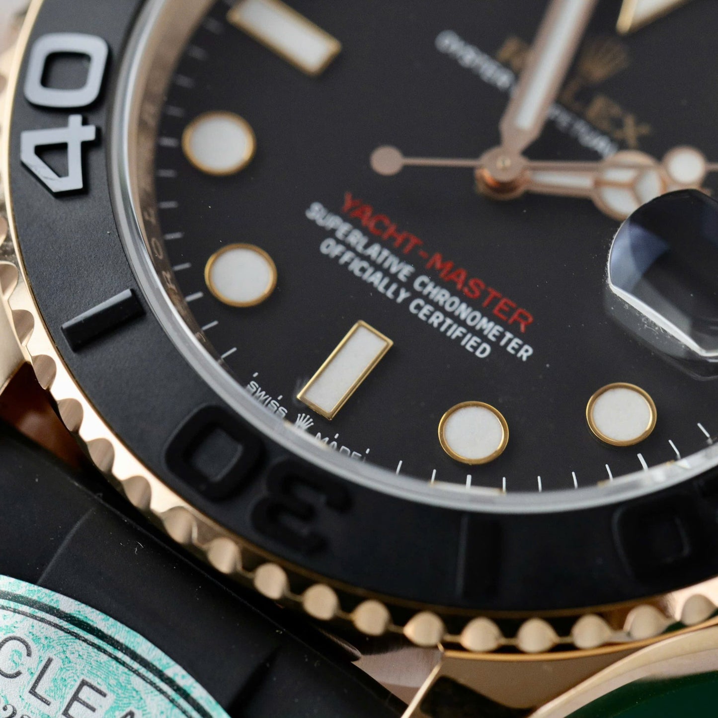 Rolex Yacht-Master 18K Rose Gold Case Replica Watch Black Dial Clean Factory 40mm
