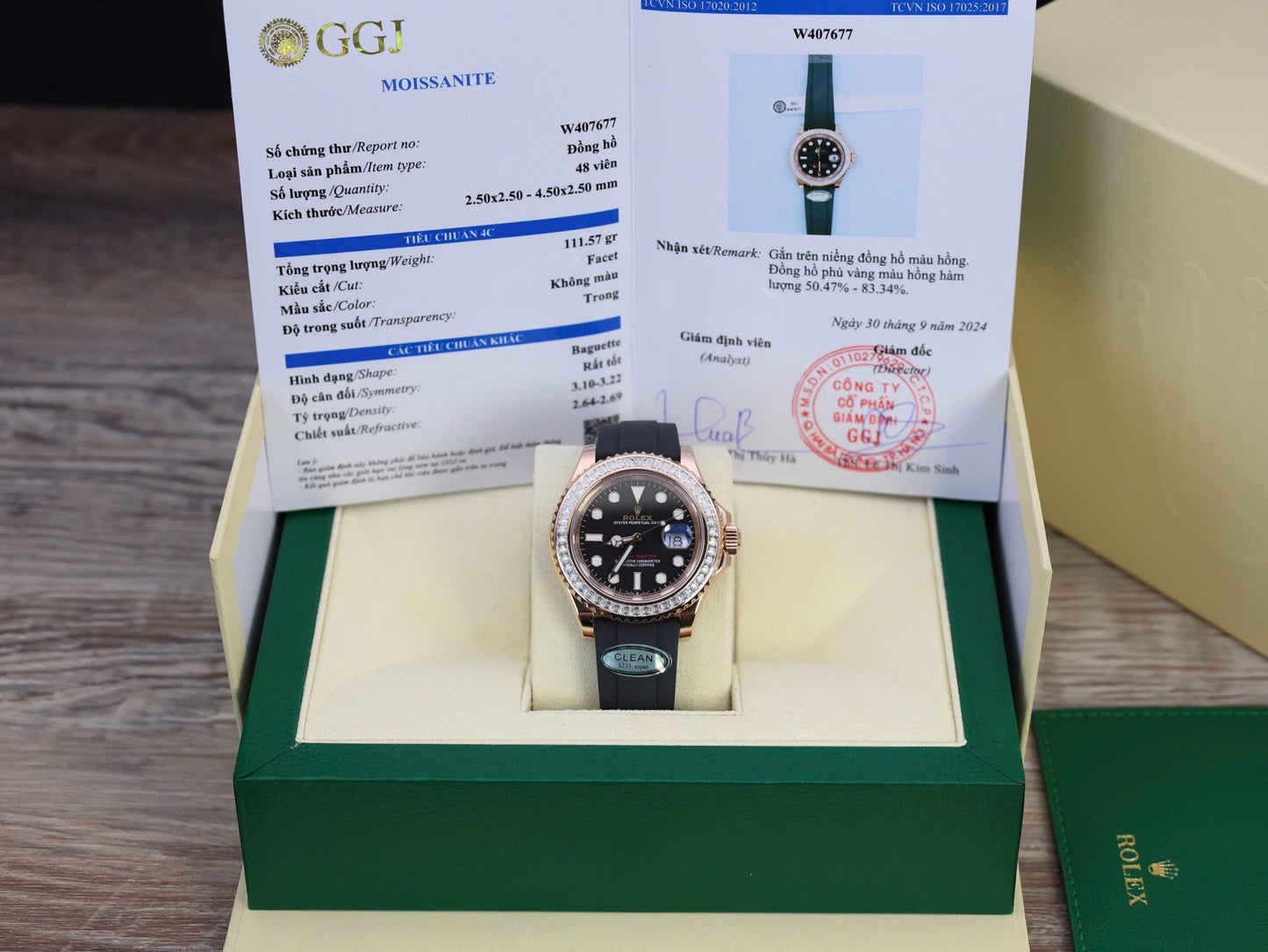 Rolex Yacht-Master Custom Gold Wrapped With Moissanite Baguette Diamond Clean Factory 40mm