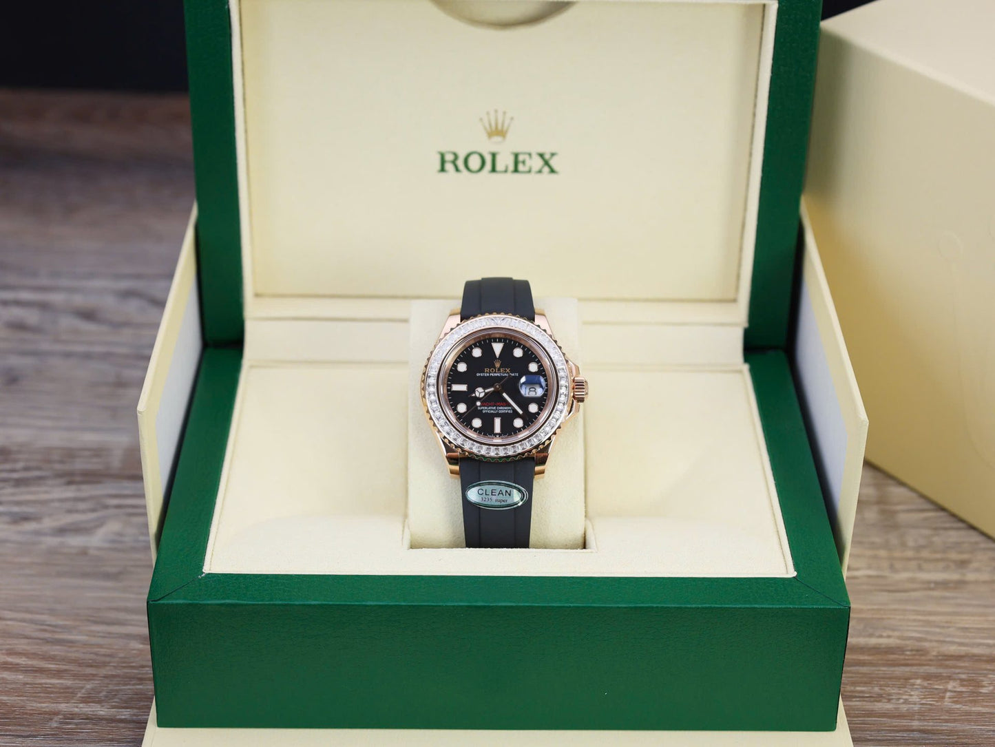 Rolex Yacht-Master Custom Gold Wrapped With Moissanite Baguette Diamond Clean Factory 40mm