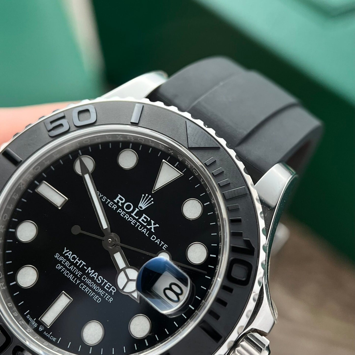 Rolex Yacht-Master Black Dial Rubber Strap EW Factory 40mm