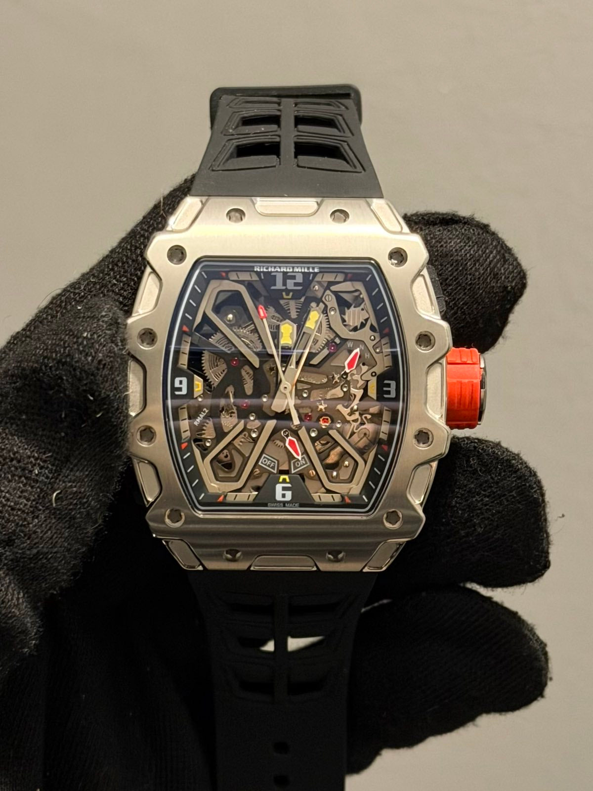 Richard Mille RM 055 Bubba Watson Skeleton Titanium - Black Rubber Strap