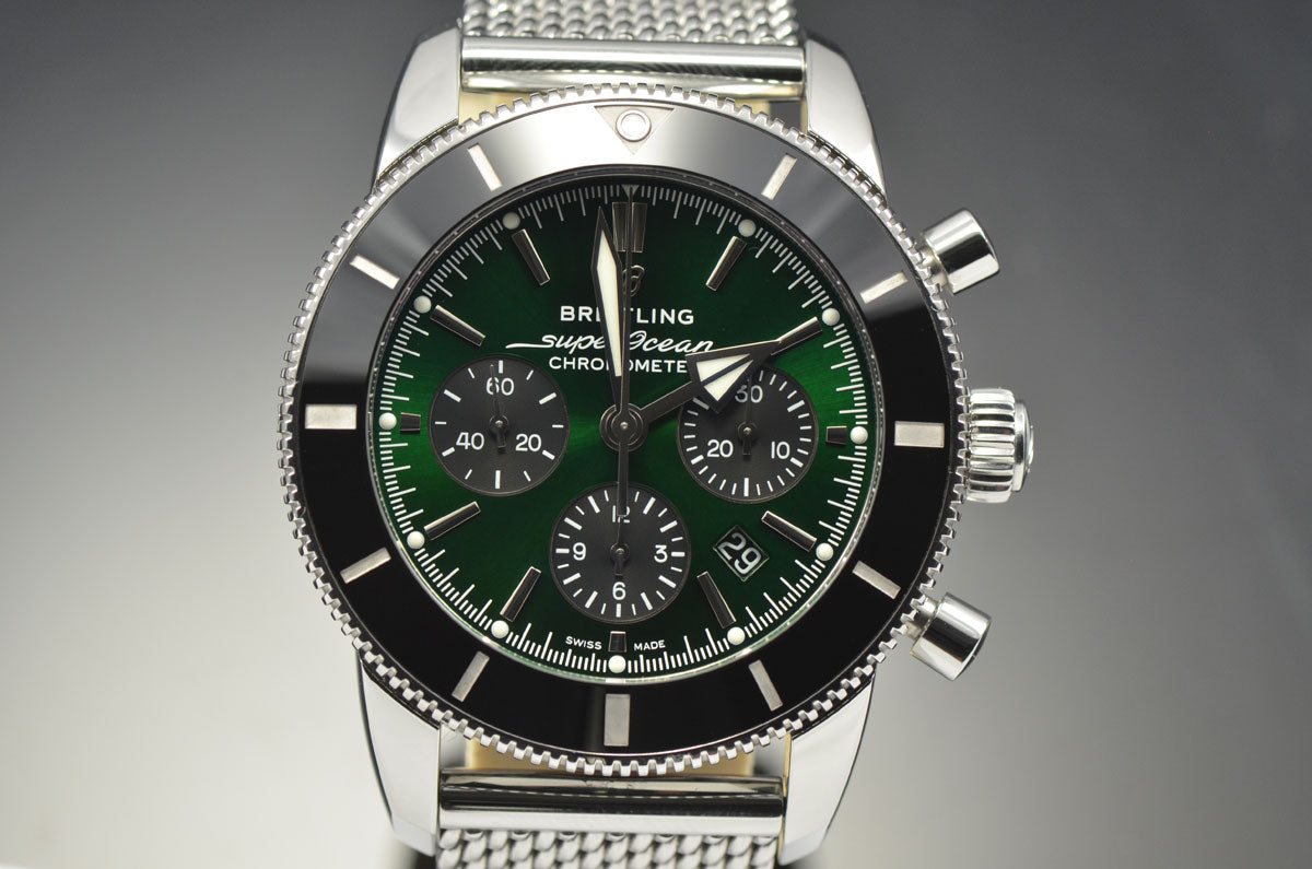 Breitling Superocean Heritage B01 Chronograph 44 green dial automatic chronograph watch