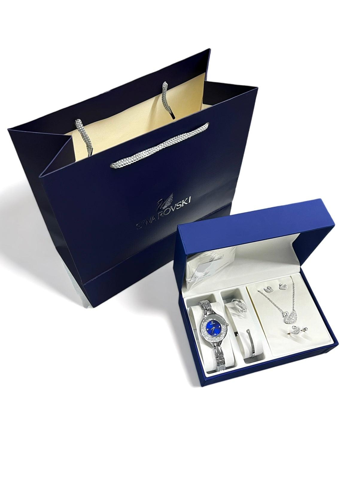 Σετ Swarovski Ρολόι & Κοσμήματα 5 Τεμαχίων – Silver 1+1 ΔΩΡO