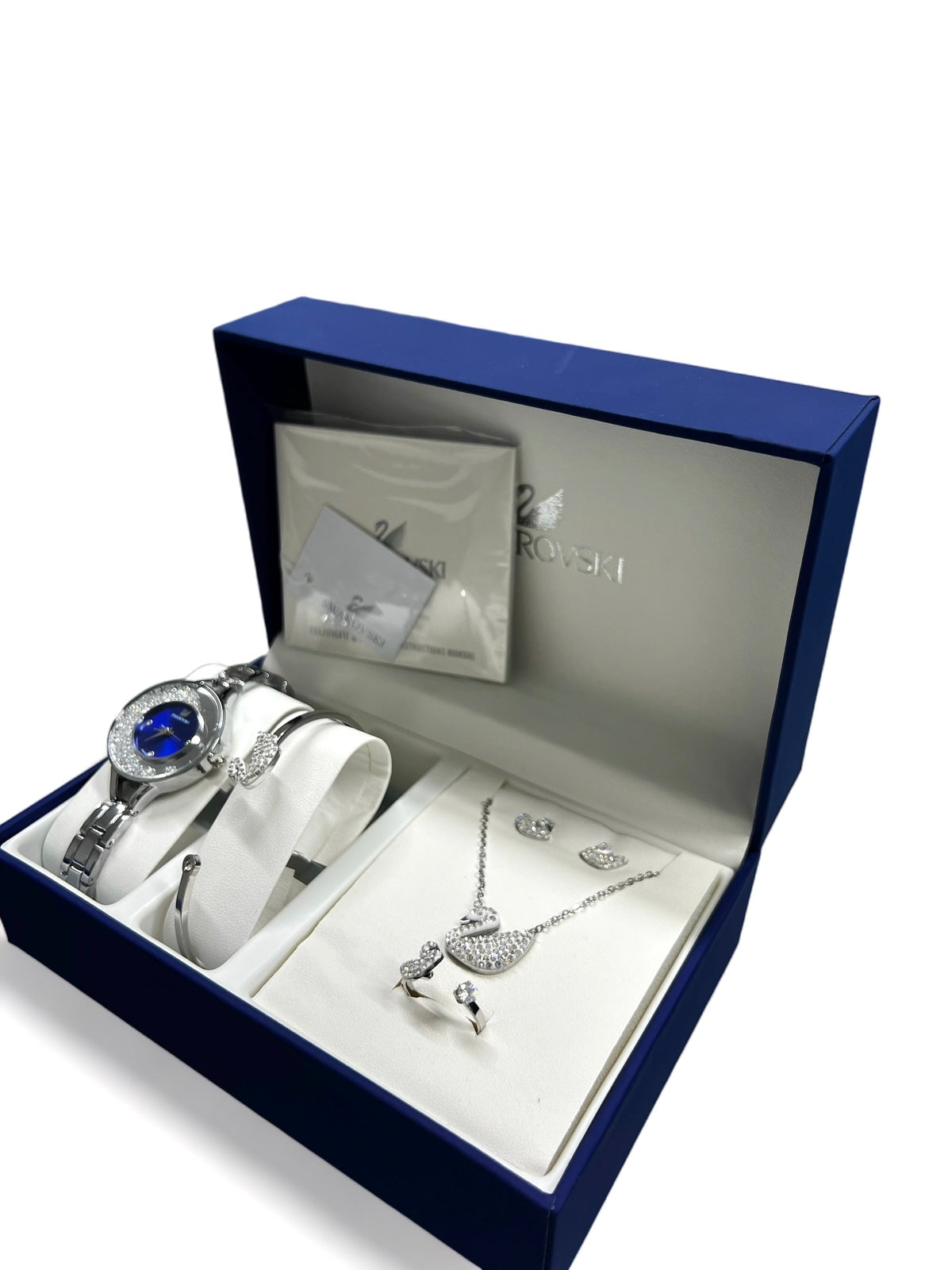 Σετ Swarovski Ρολόι & Κοσμήματα 5 Τεμαχίων – Silver 1+1 ΔΩΡO