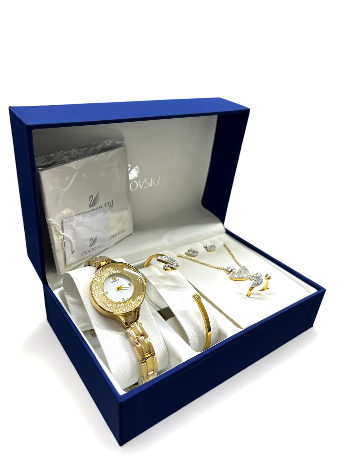 Σετ Swarovski Ρολόι & Κοσμήματα 5 Τεμαχίων – Gold 1+1 ΔΩΡO