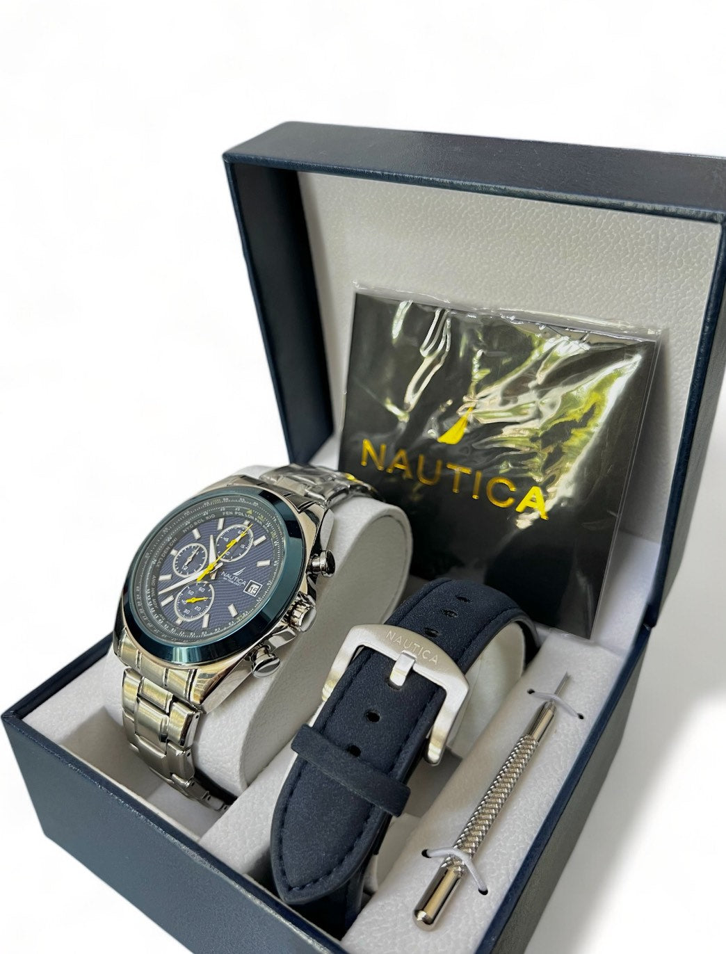 Nautica Ανδρικό Σετ Ρολογιού Chronograph Quartz 1+1 ΔΩΡΟ